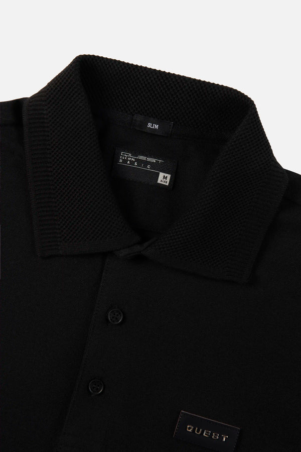 POLO MANGA CORTA COLOR NEGRO