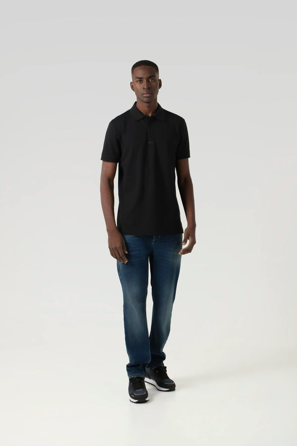 POLO MANGA CORTA COLOR NEGRO