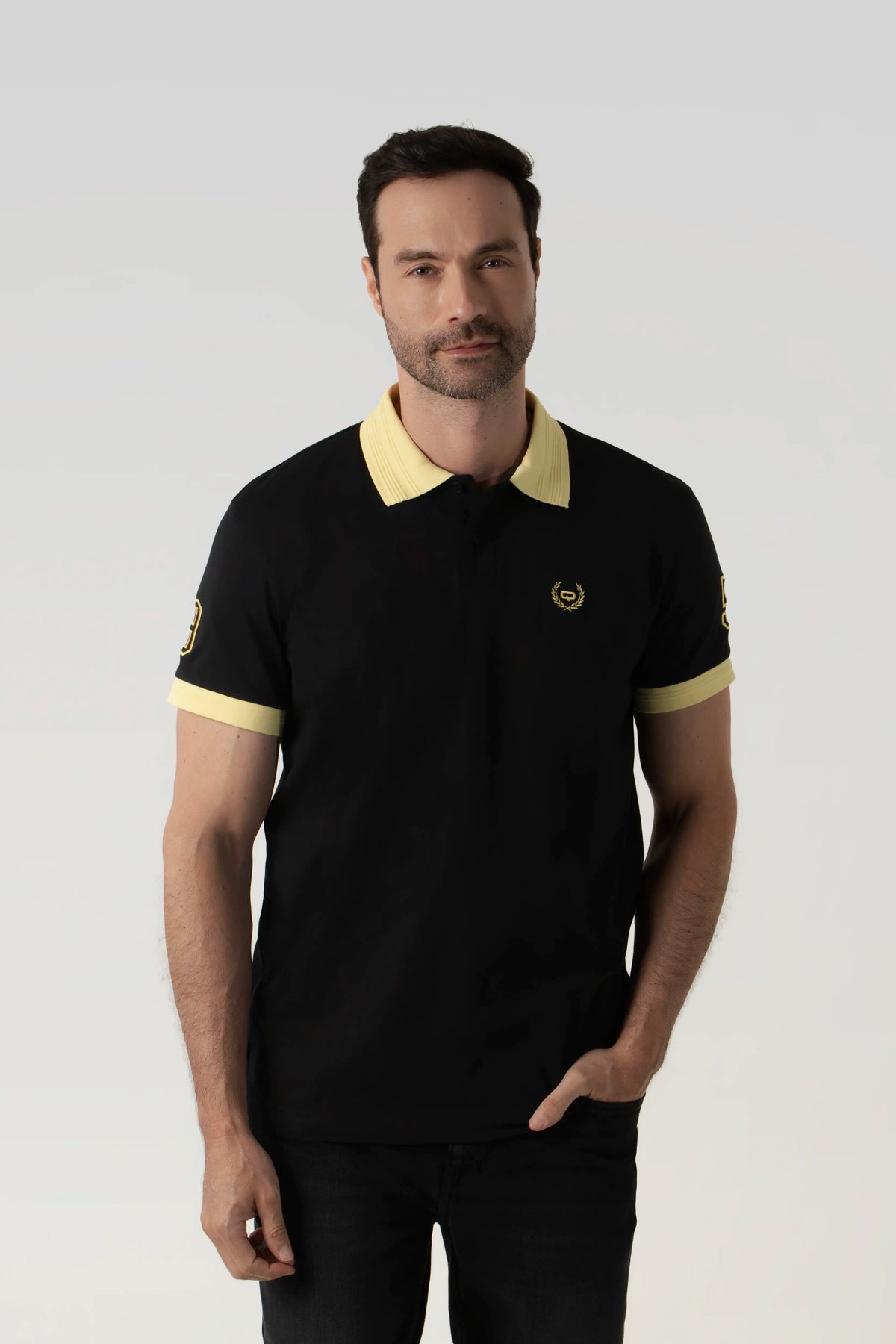 POLO MANGA CORTA COLOR NEGRO