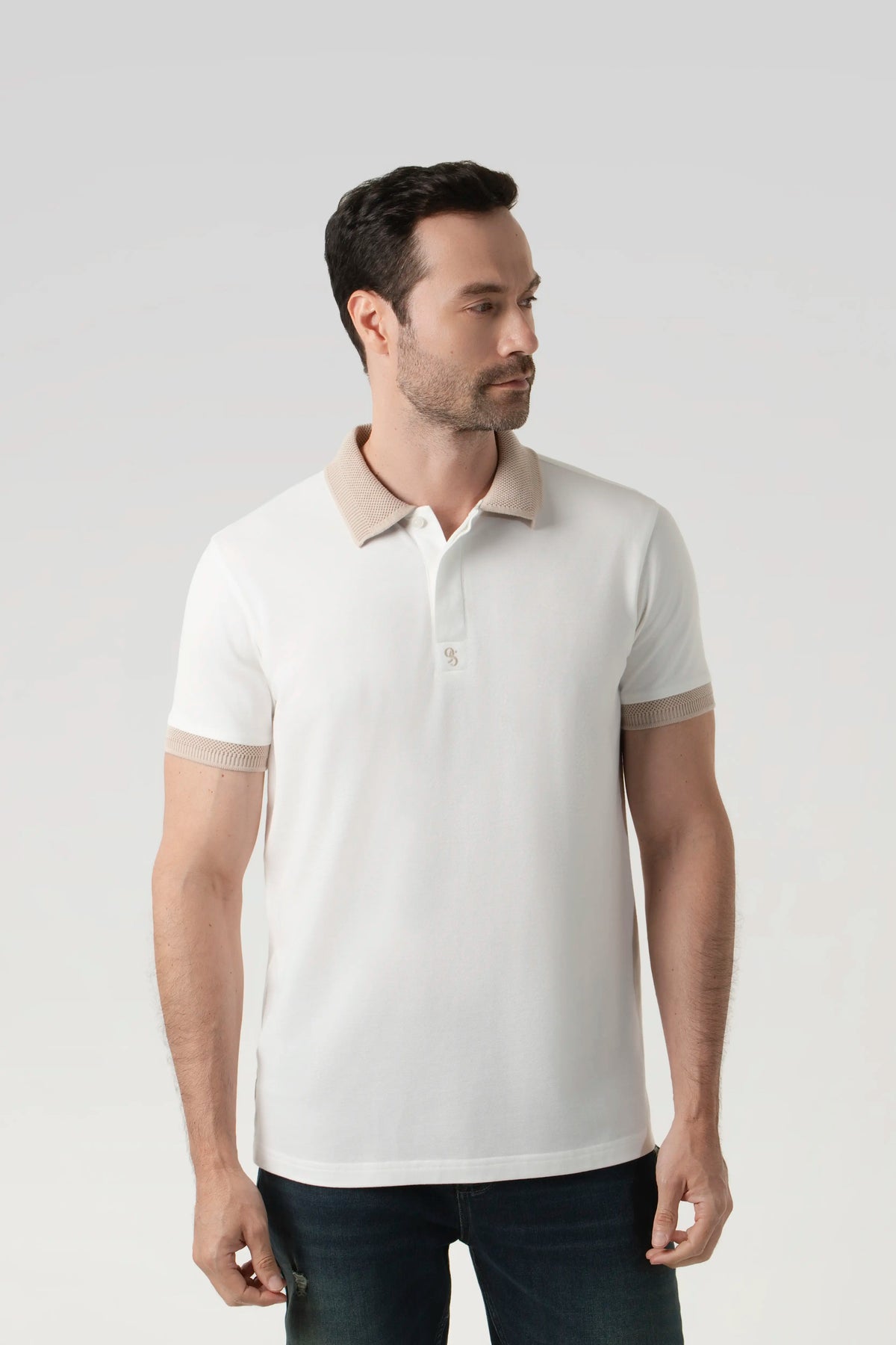 POLO MANGA CORTA COLOR IVORY