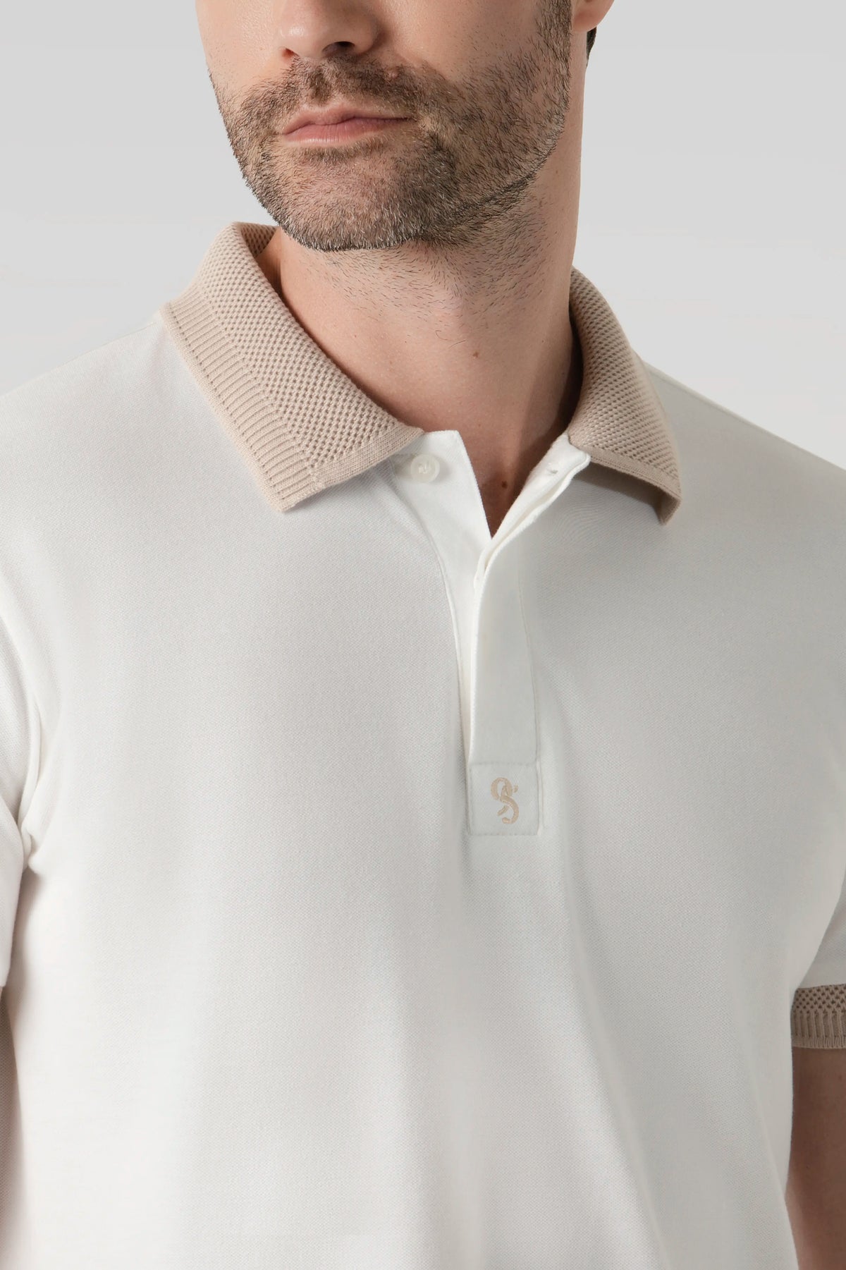 POLO MANGA CORTA COLOR IVORY