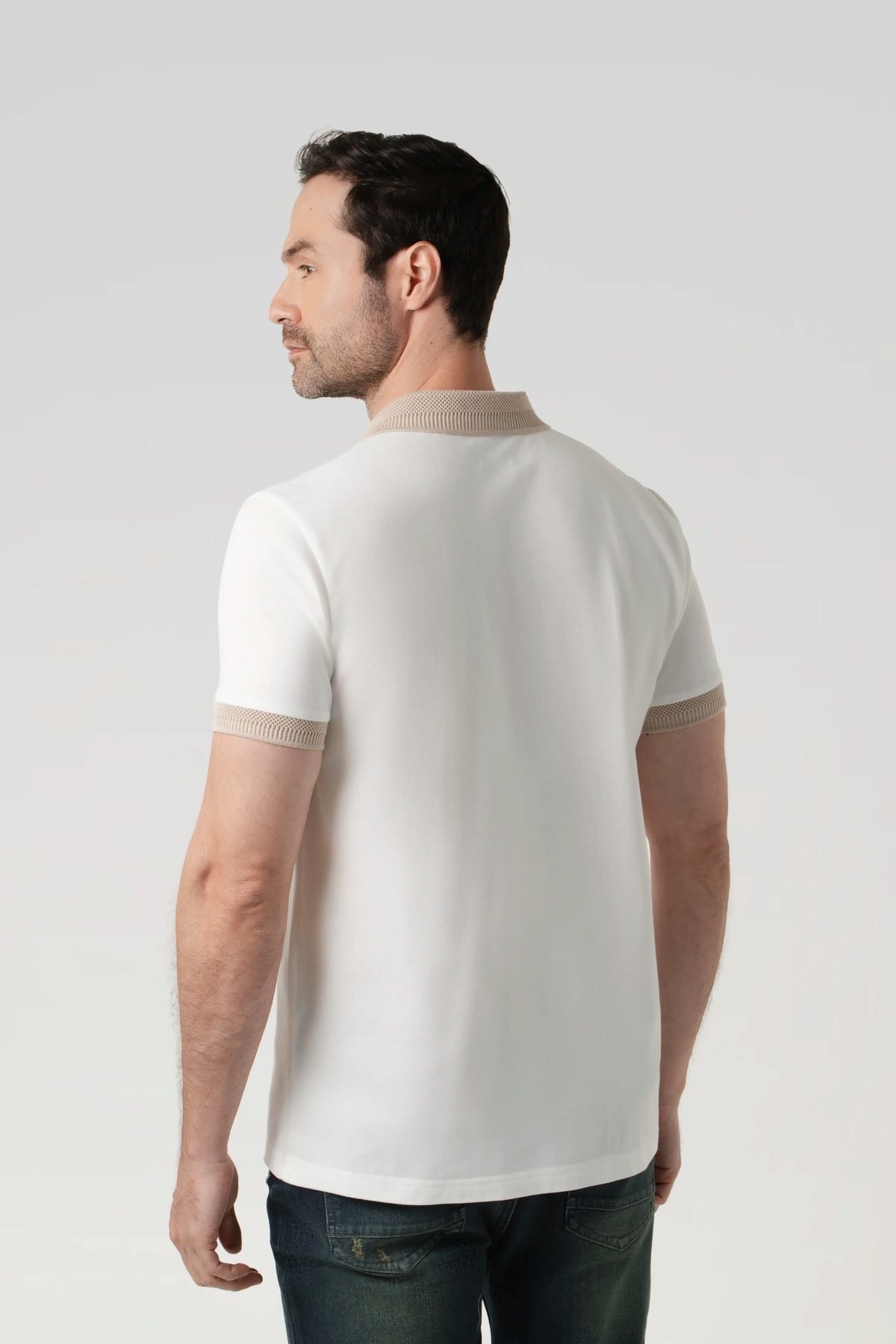 POLO MANGA CORTA COLOR IVORY