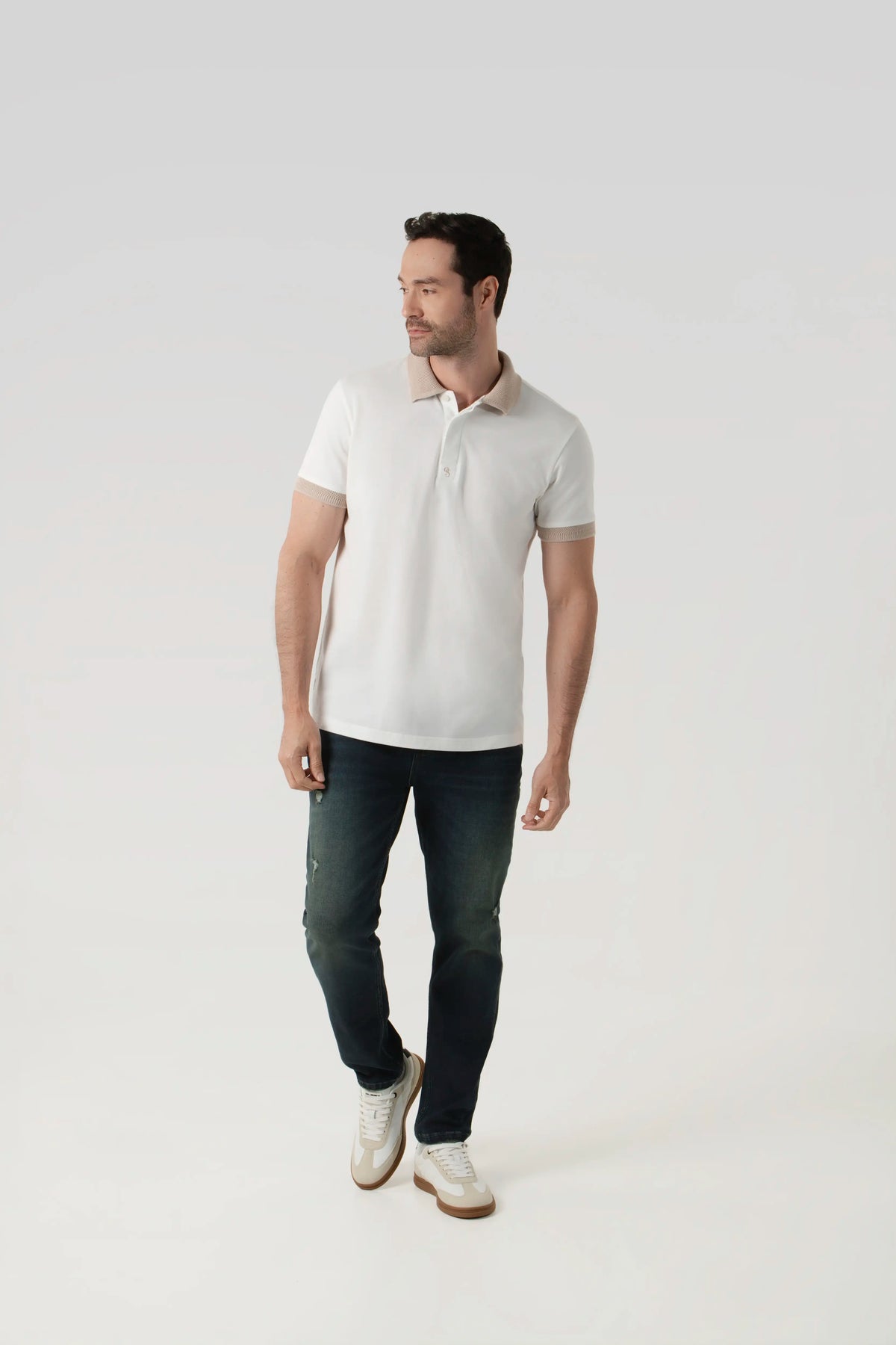 POLO MANGA CORTA COLOR IVORY