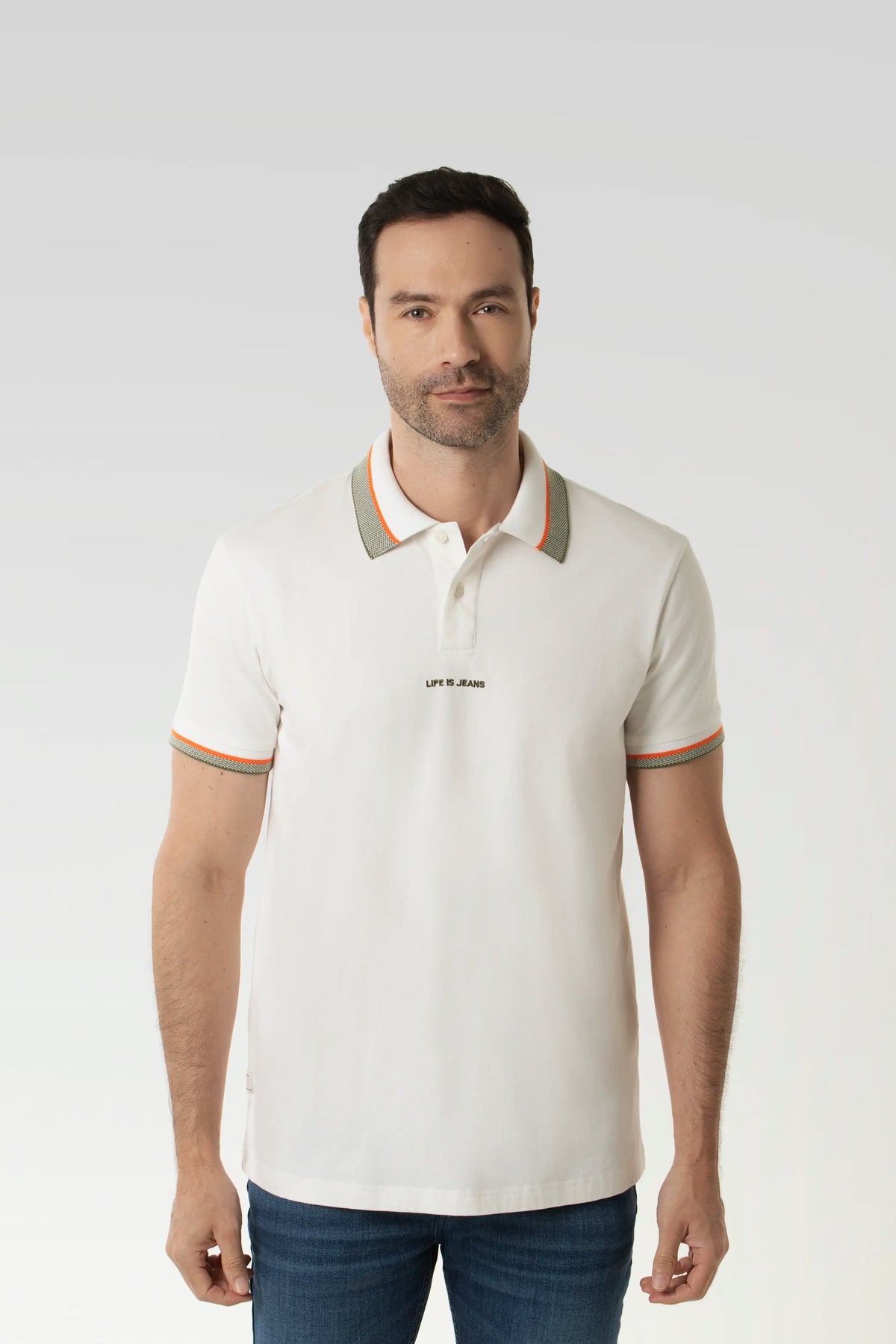 POLO MANGA CORTA COLOR IVORY