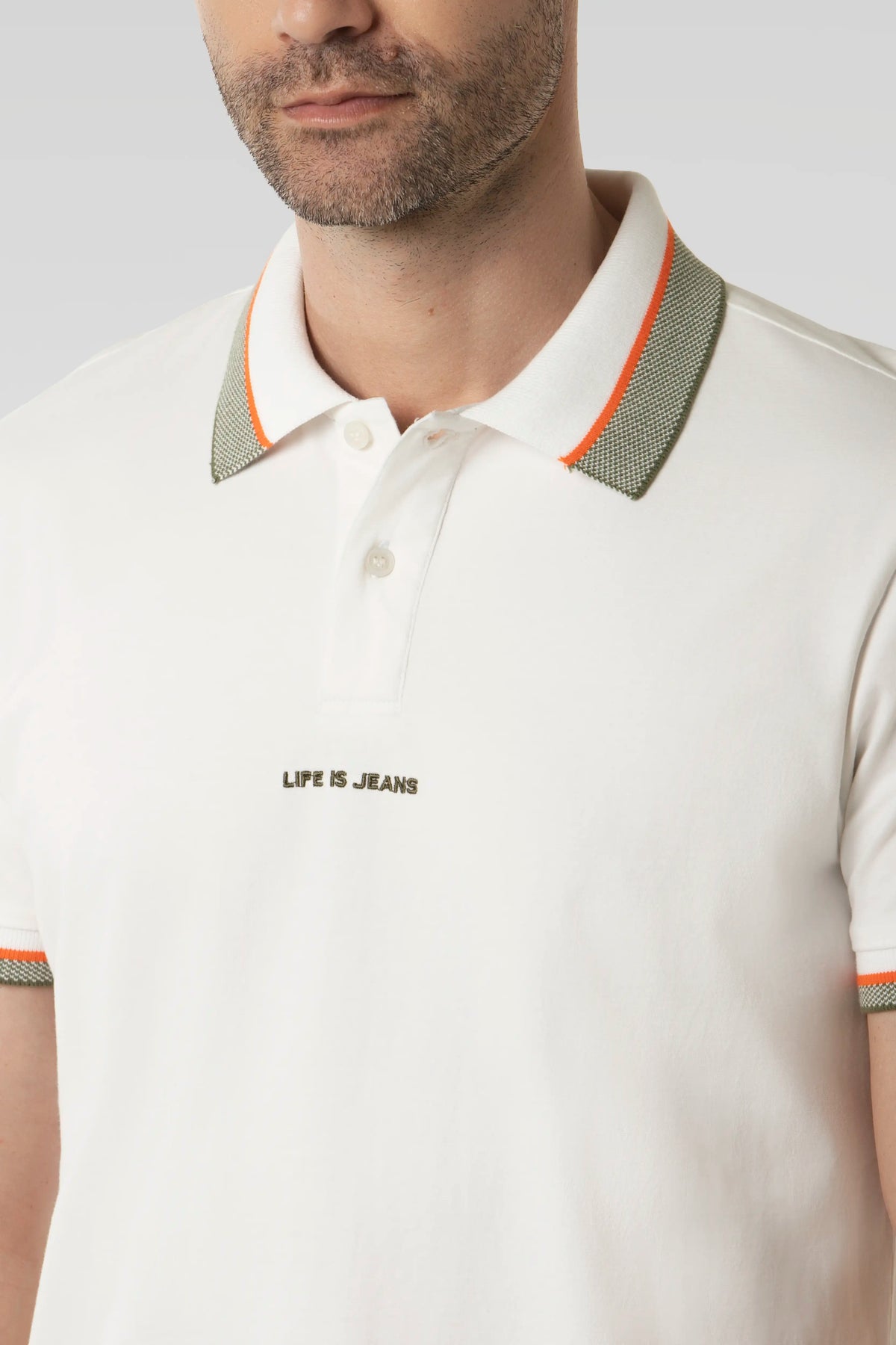 POLO MANGA CORTA COLOR IVORY