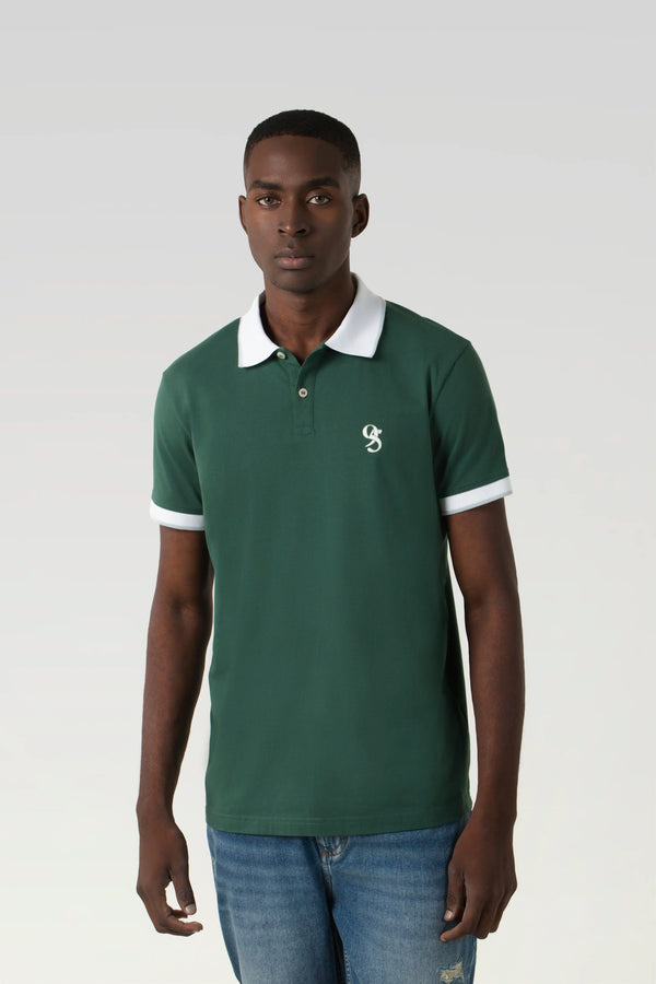 POLO MANGA CORTA COLOR VERDE MONTAÑA