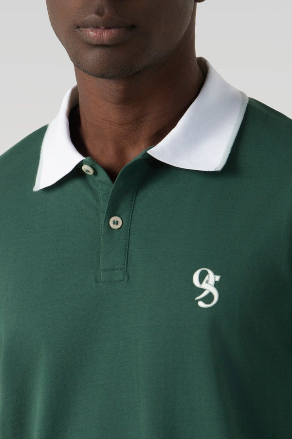 POLO MANGA CORTA COLOR VERDE MONTAÑA