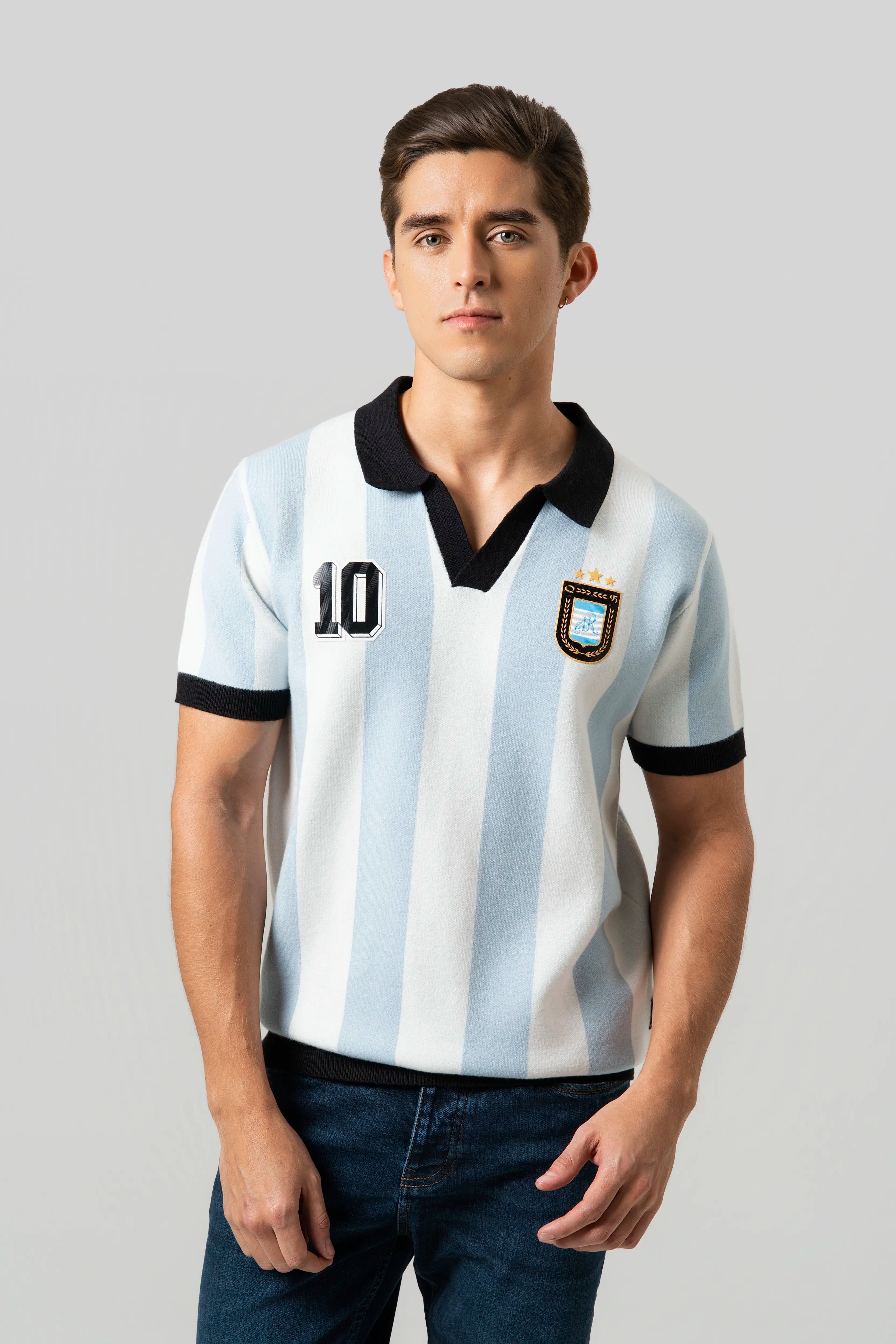 POLO ARGENTINA MANGA CORTA COLOR AZUL CLARO