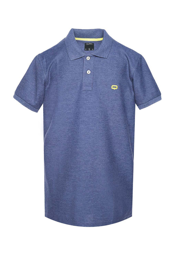 POLO SLIM COLOR AZUL JASPE MEDIO