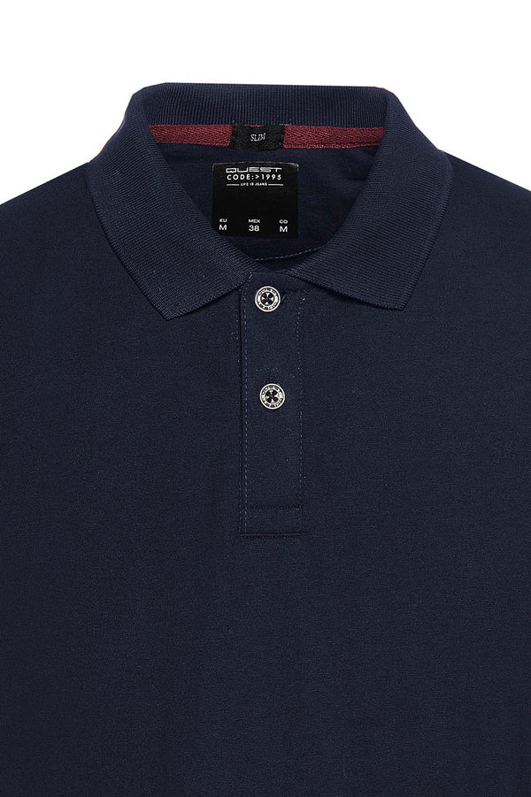 POLO SLIM COLOR AZUL OSCURO