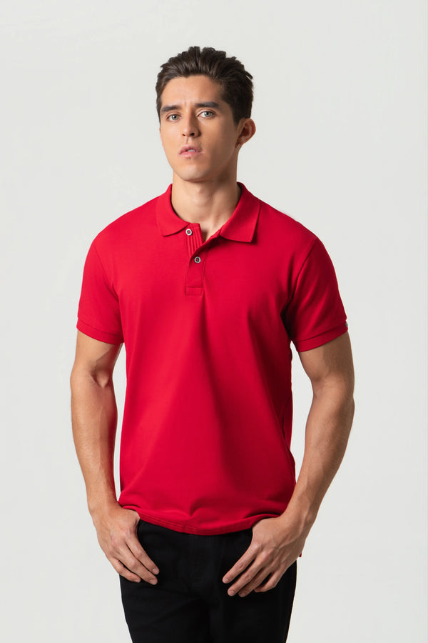 POLO MANGA CORTA COLOR ROJO