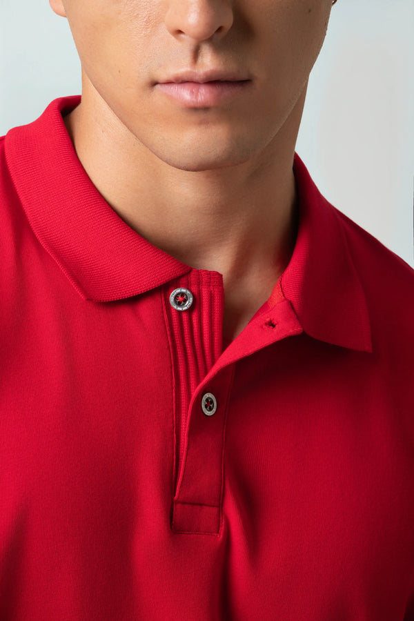 POLO MANGA CORTA COLOR ROJO
