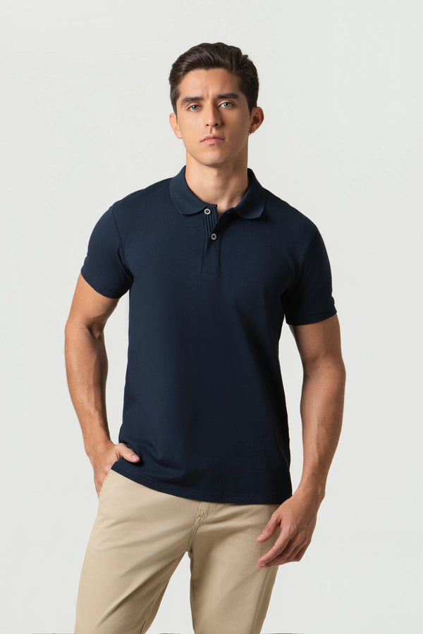 POLO MANGA CORTA COLOR AZUL OSCURO
