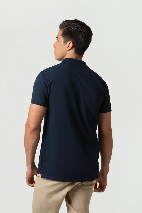 POLO MANGA CORTA COLOR AZUL OSCURO