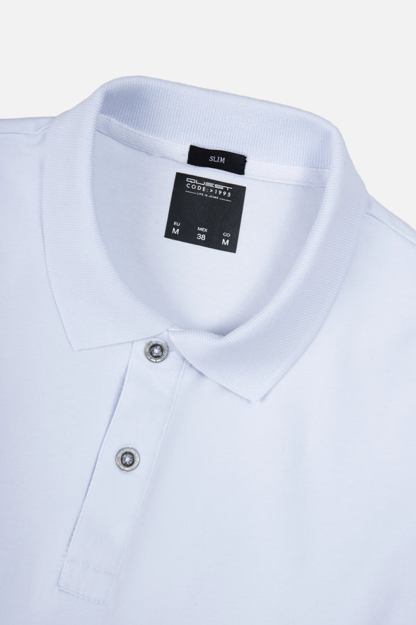 POLO MANGA CORTA COLOR BLANCO OPTICO