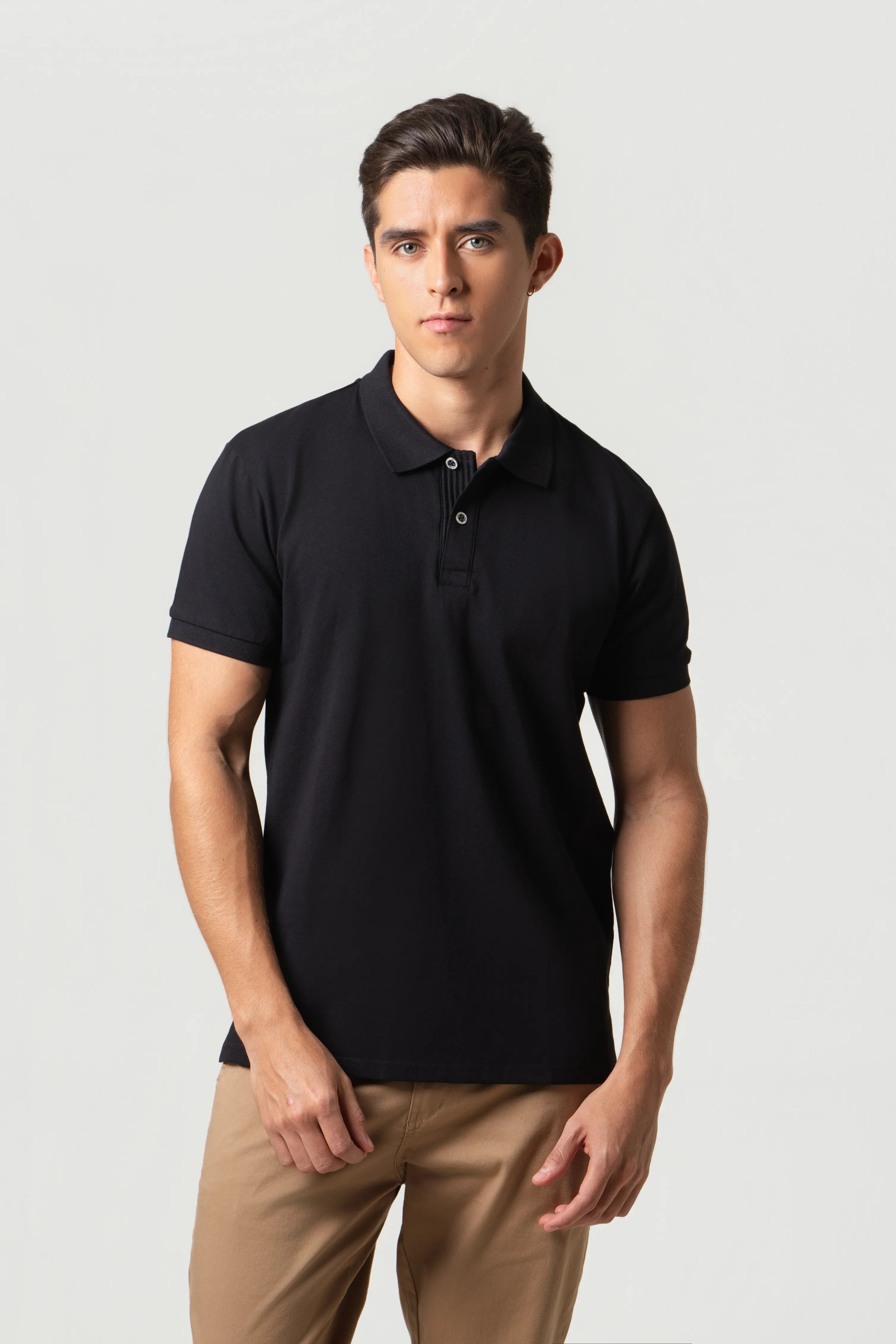 POLO MANGA CORTA COLOR NEGRO