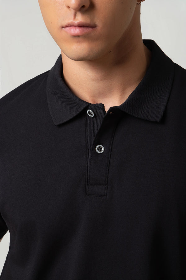 POLO MANGA CORTA COLOR NEGRO