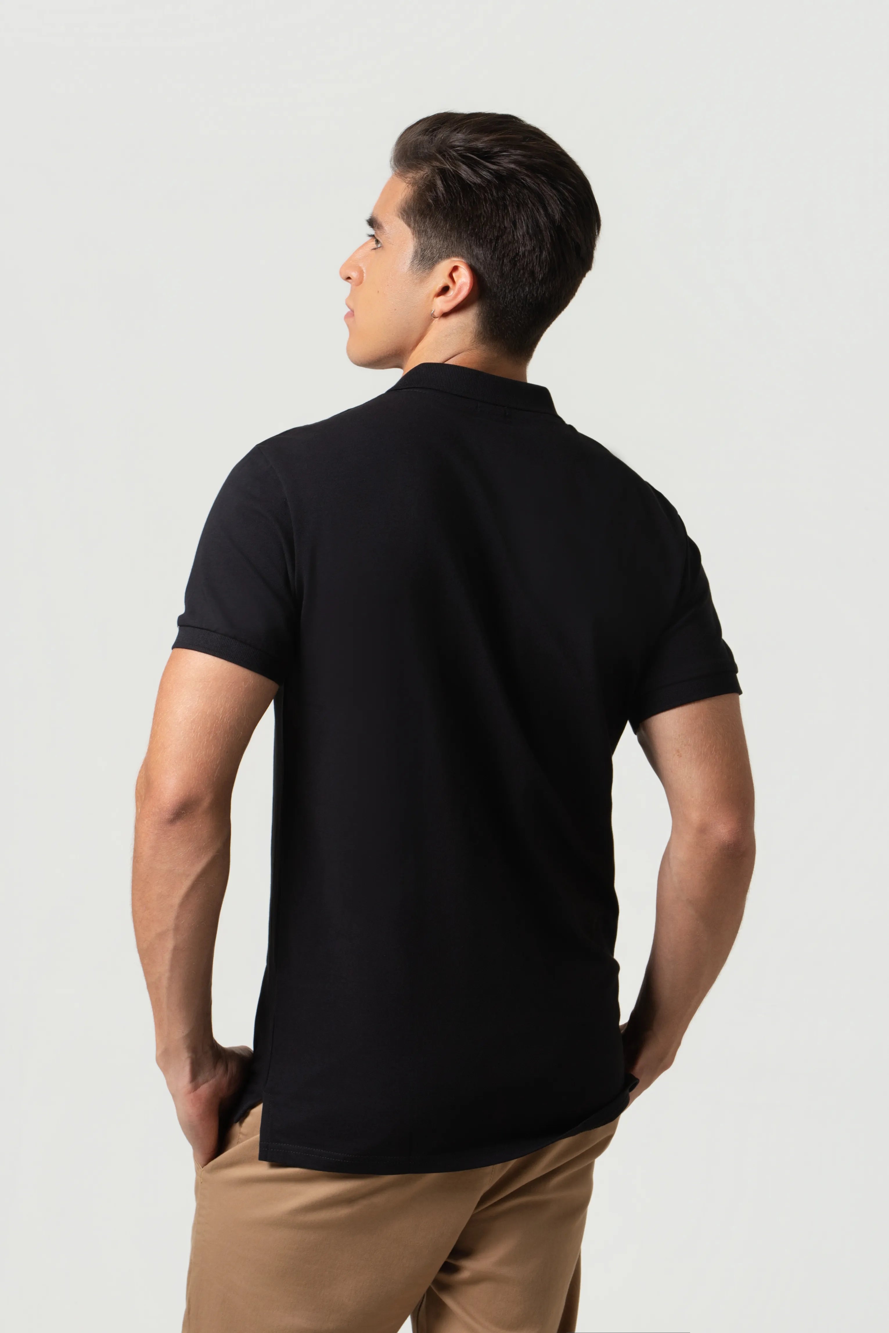 POLO MANGA CORTA COLOR NEGRO
