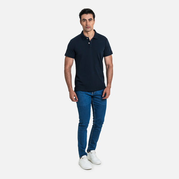 POLO MANGA CORTA COLOR AZUL OSCURO