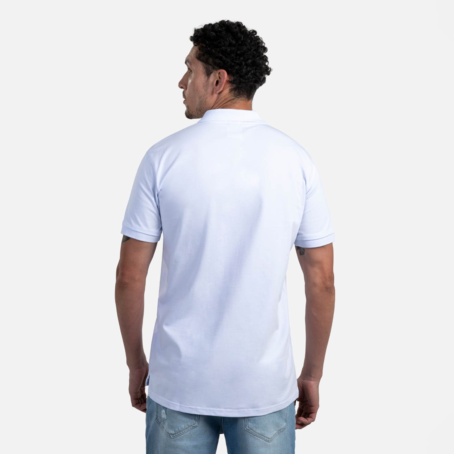 POLO MANGA CORTA COLOR BLANCO OPTICO