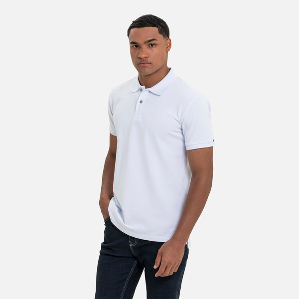 POLO MANGA CORTA COLOR BLANCO OPTICO