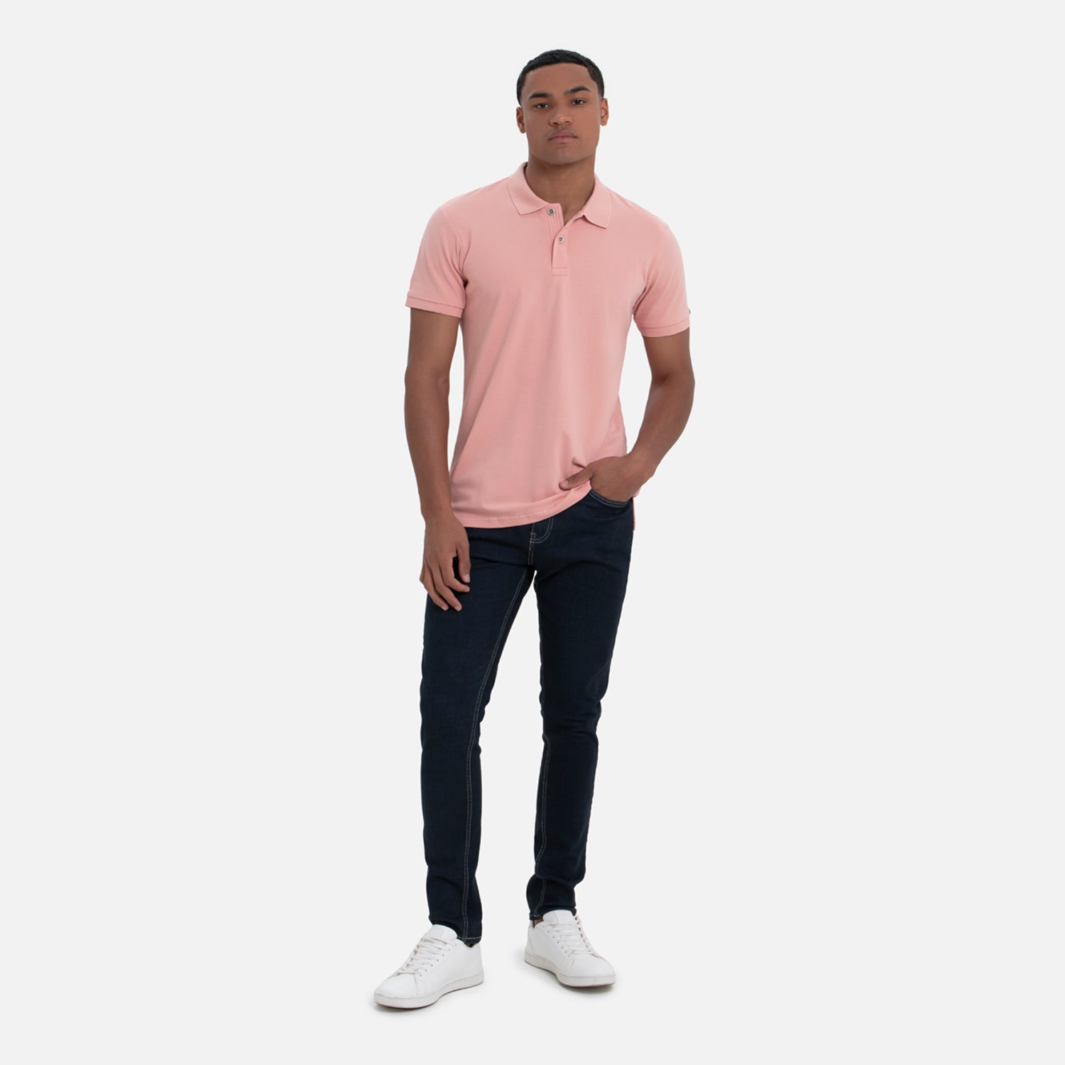 POLO MANGA CORTA COLOR ROSADO EMPOLVADO