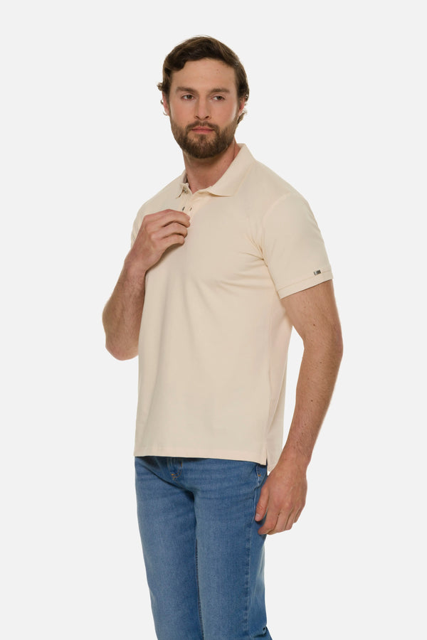 POLO MANGA CORTA COLOR IVORY MARFIL