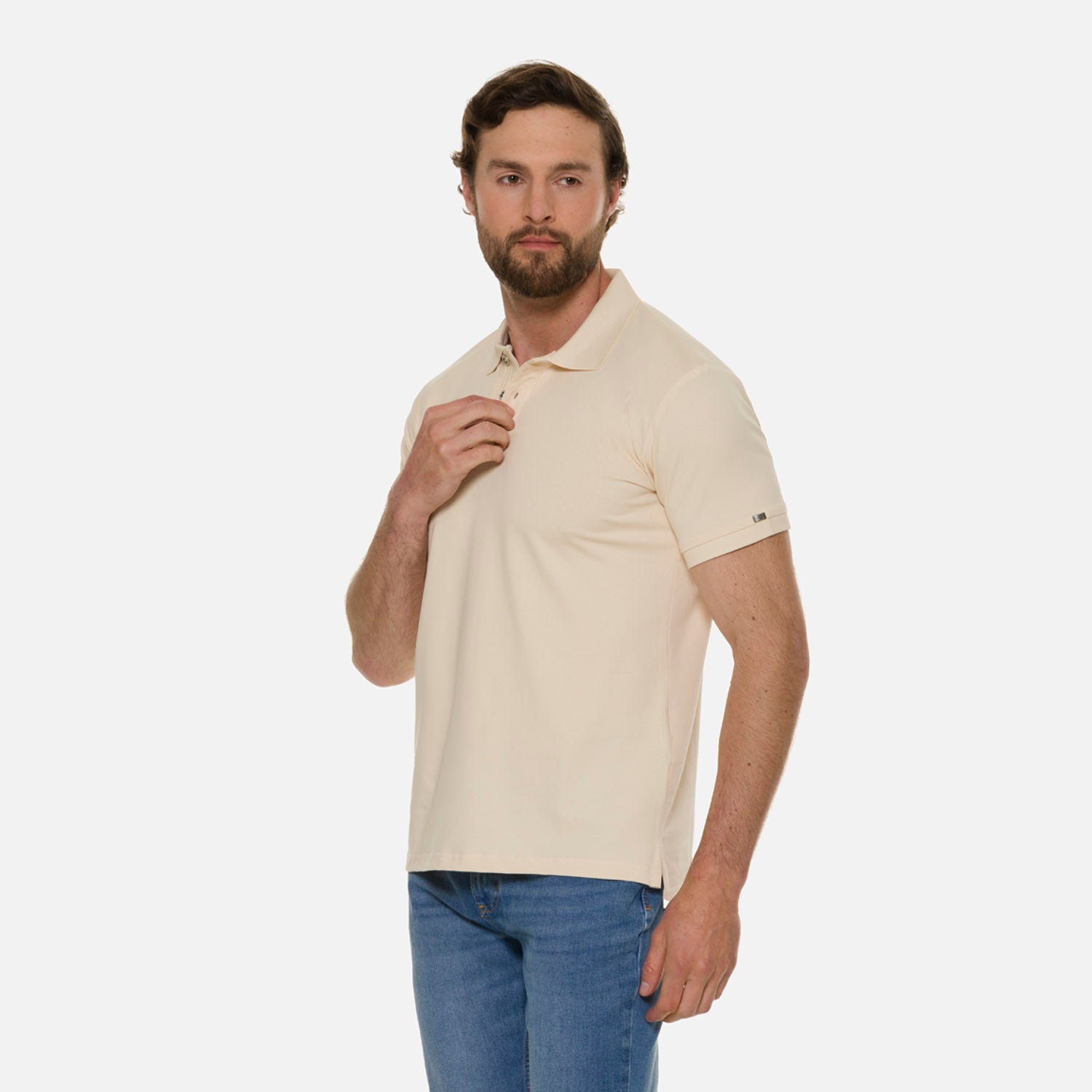 POLO MANGA CORTA COLOR IVORY MARFIL