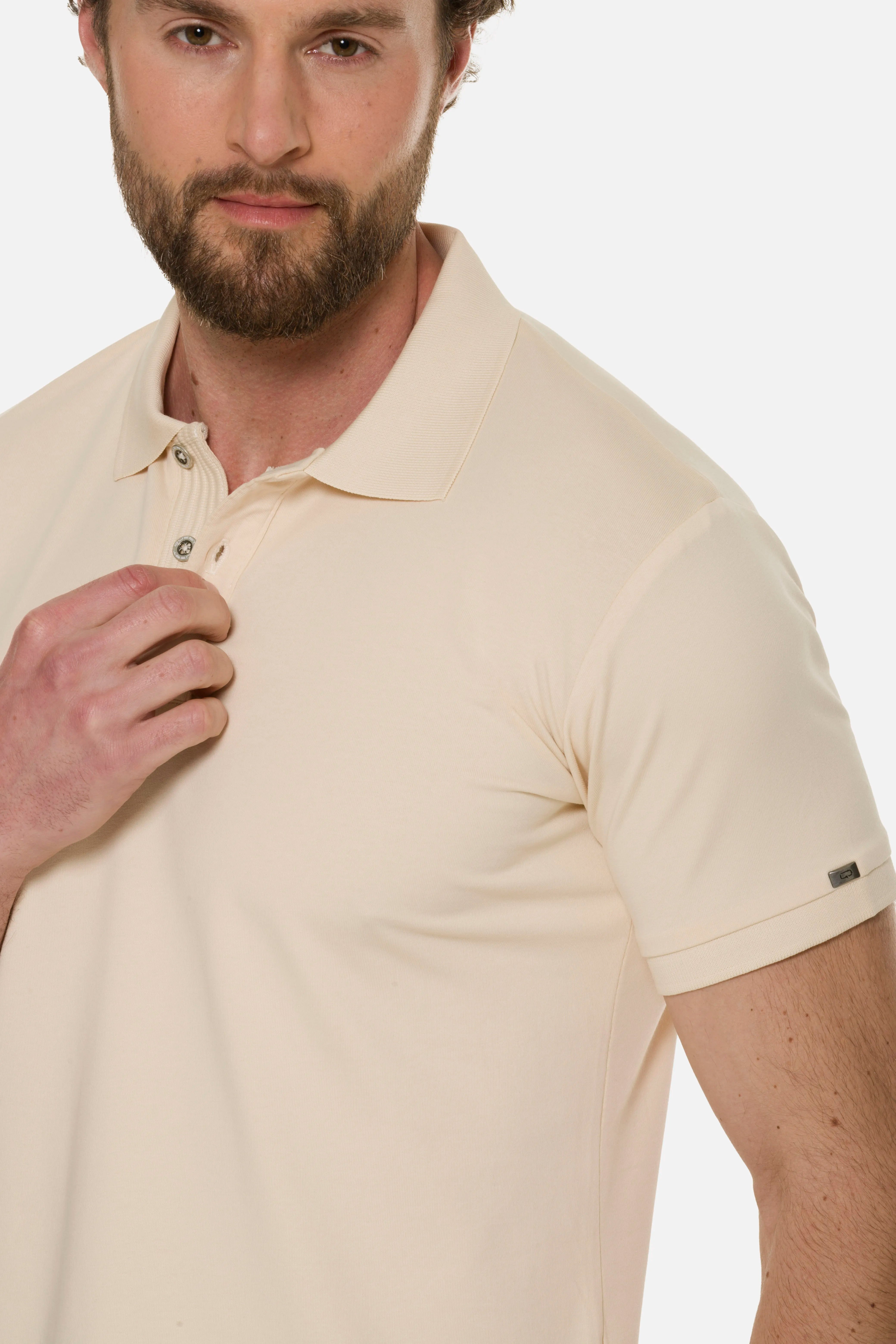 POLO MANGA CORTA COLOR IVORY MARFIL