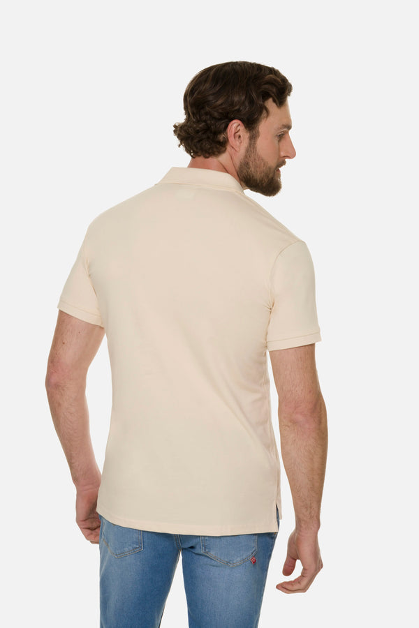 POLO MANGA CORTA COLOR IVORY MARFIL