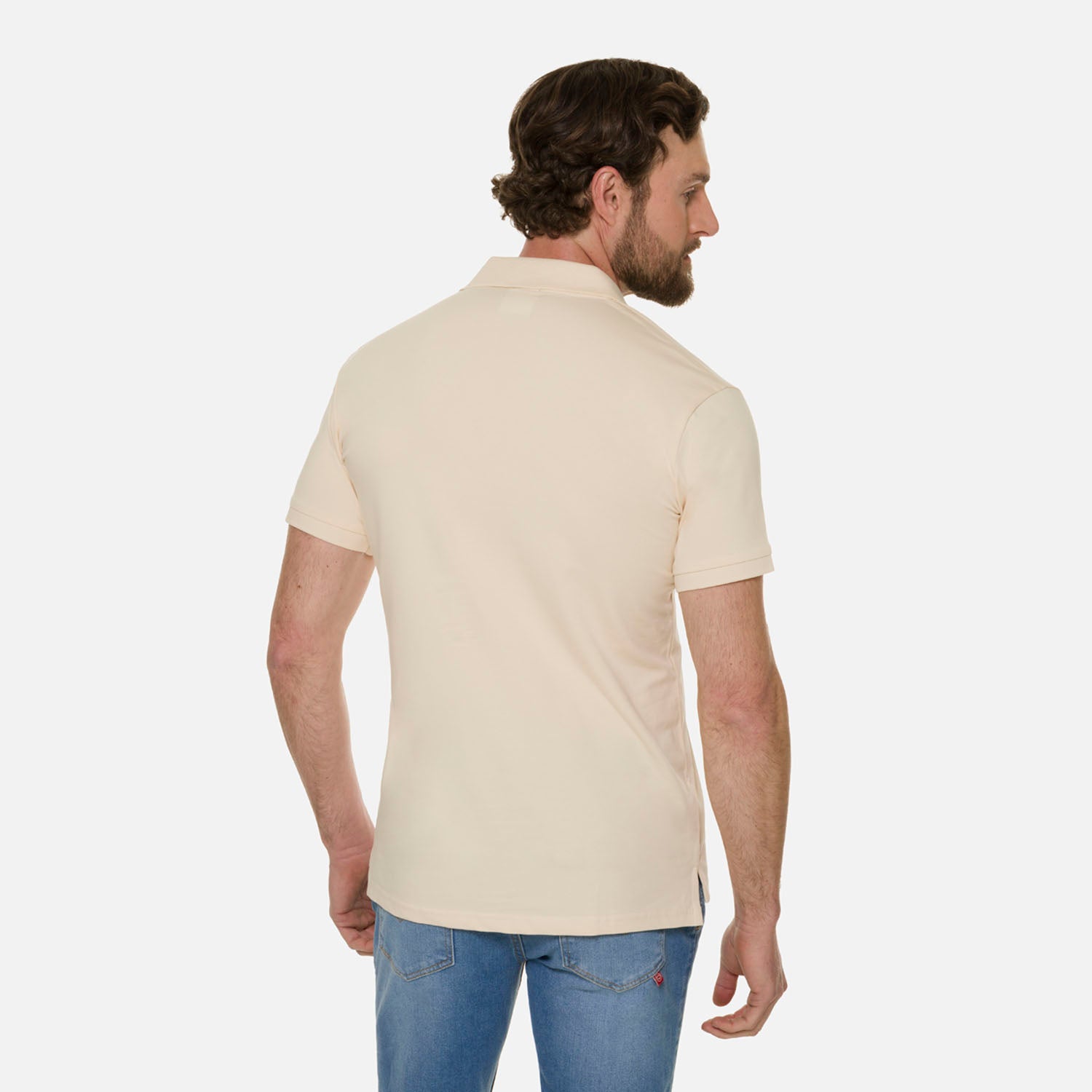 POLO MANGA CORTA COLOR IVORY MARFIL