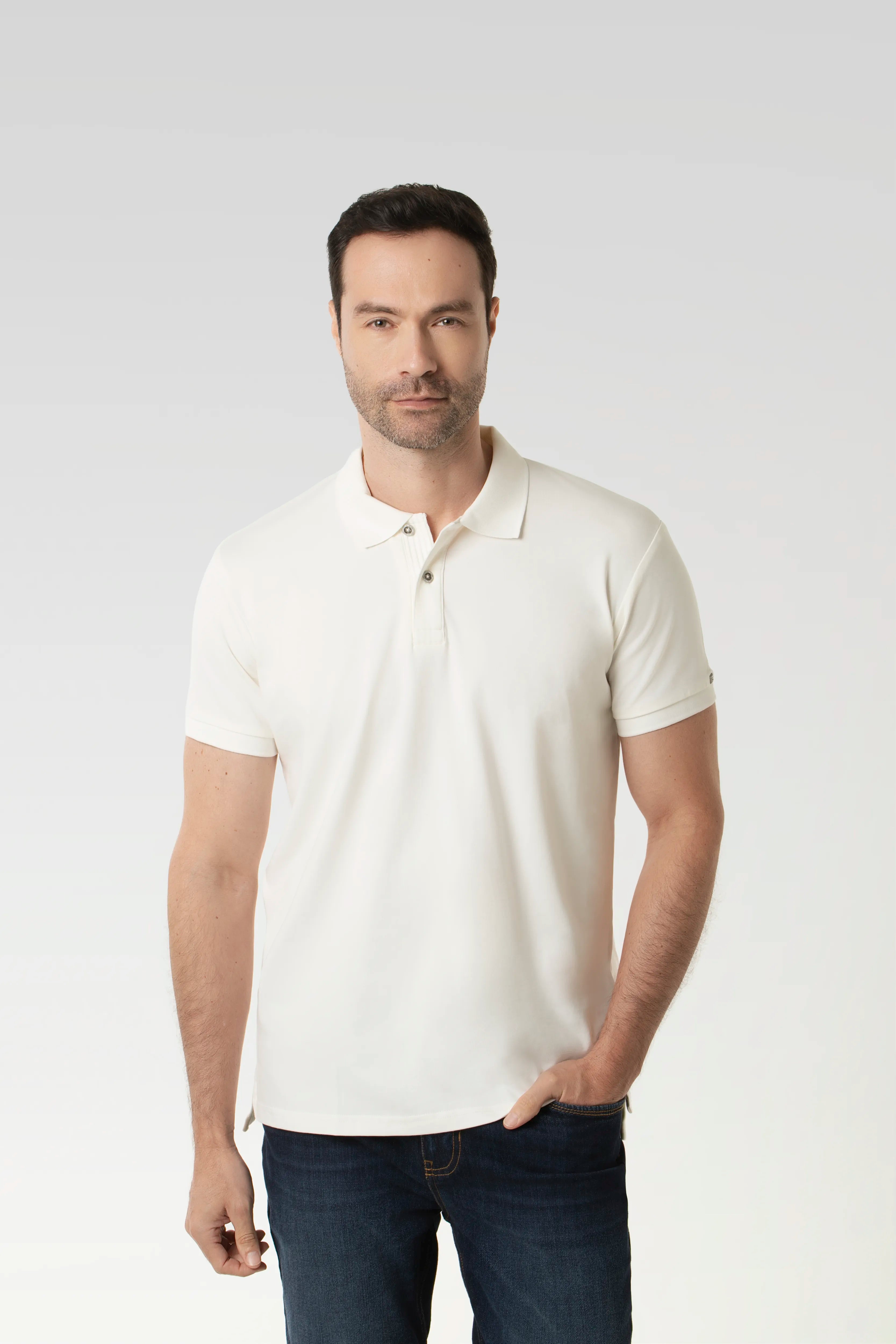 POLO MANGA CORTA COLOR IVORY