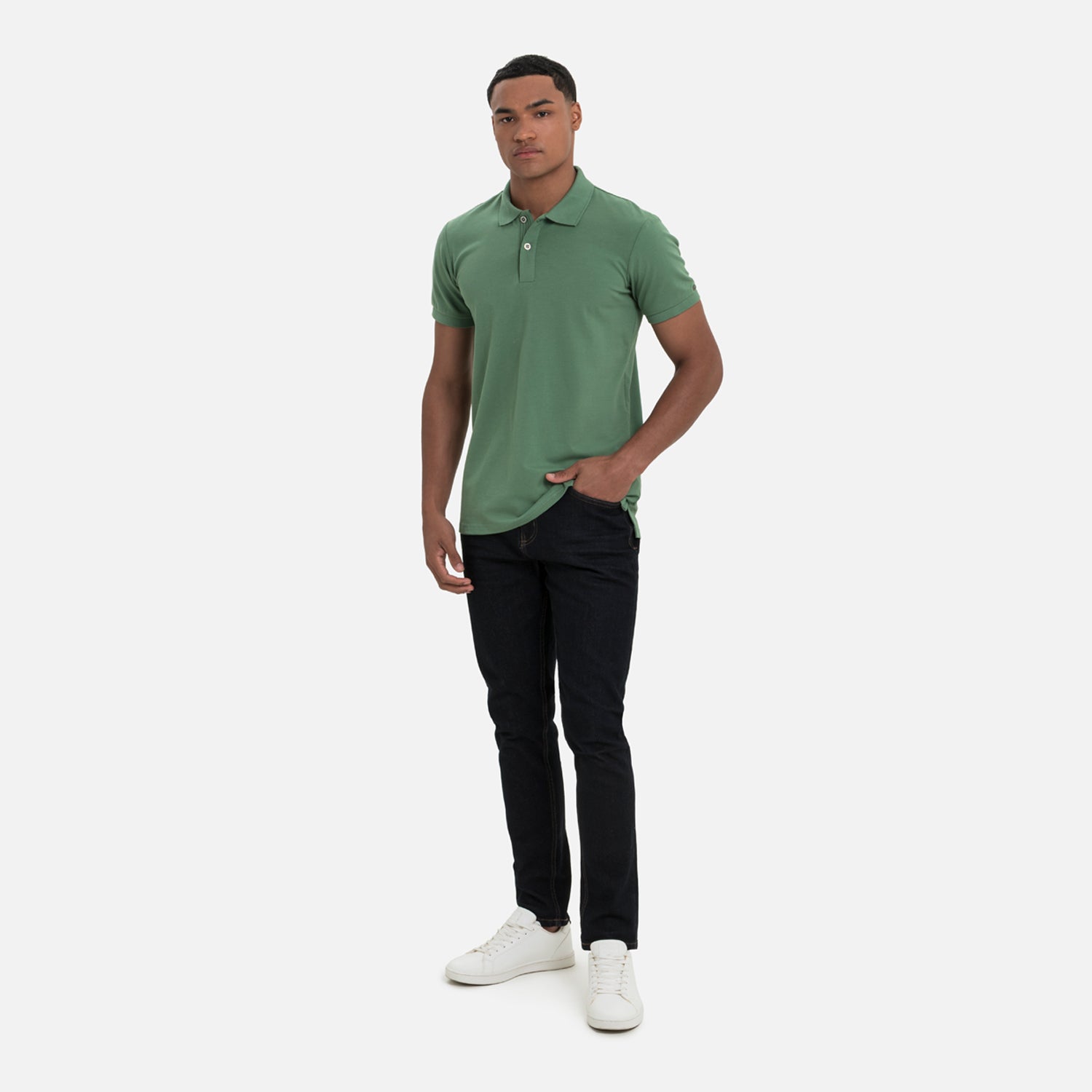 POLO MANGA CORTA COLOR DARK IVY