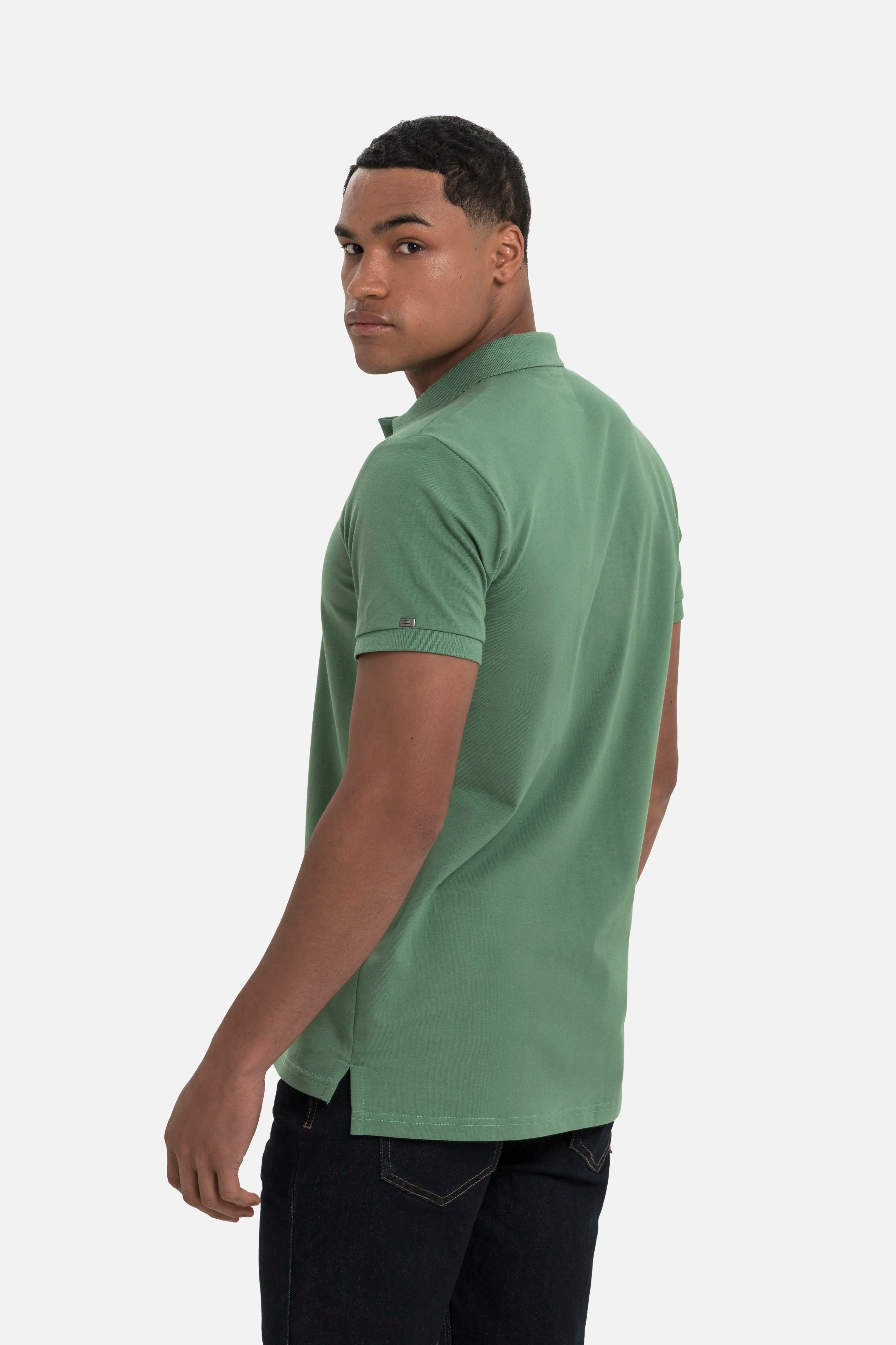 POLO MANGA CORTA COLOR DARK IVY