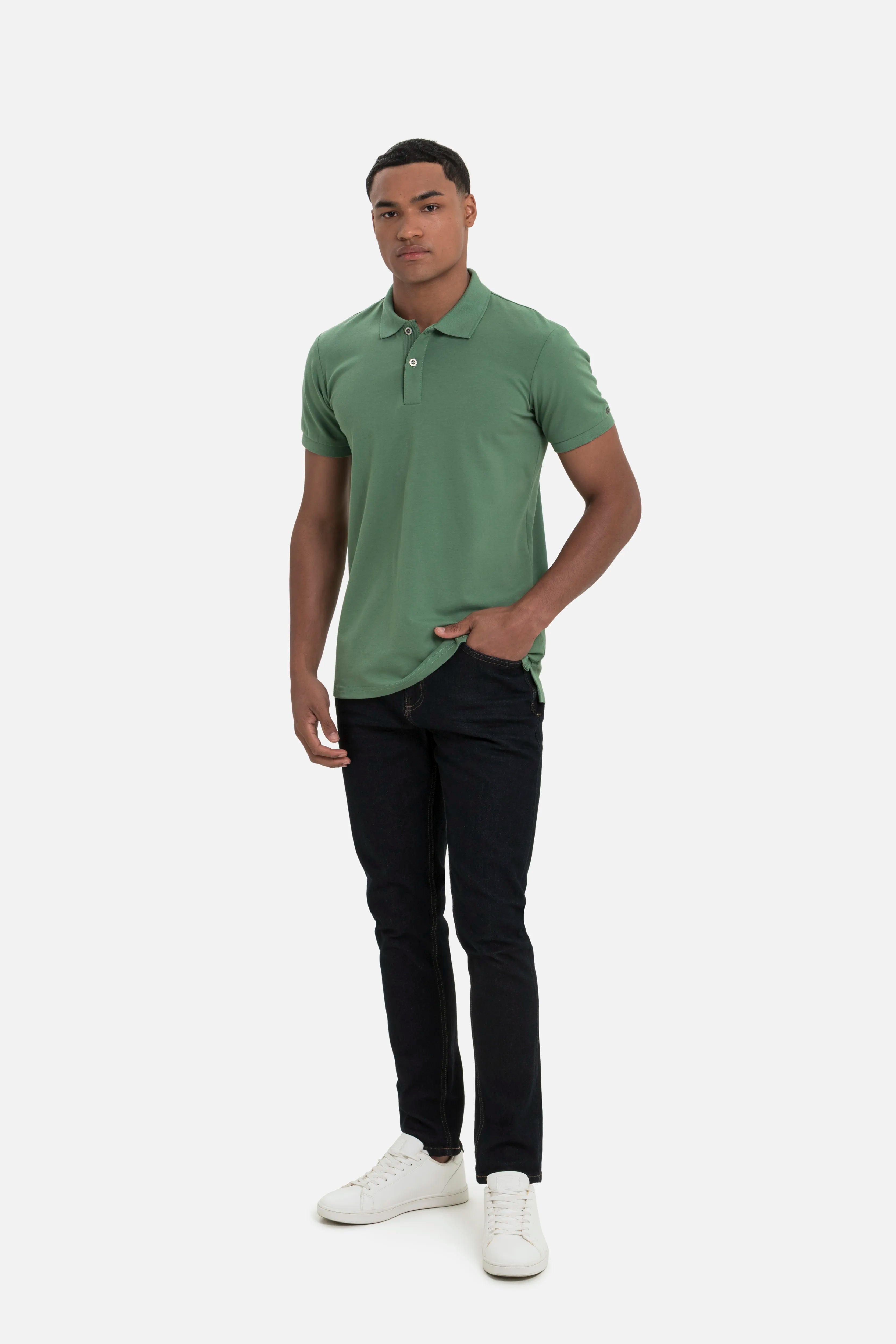 POLO MANGA CORTA COLOR DARK IVY