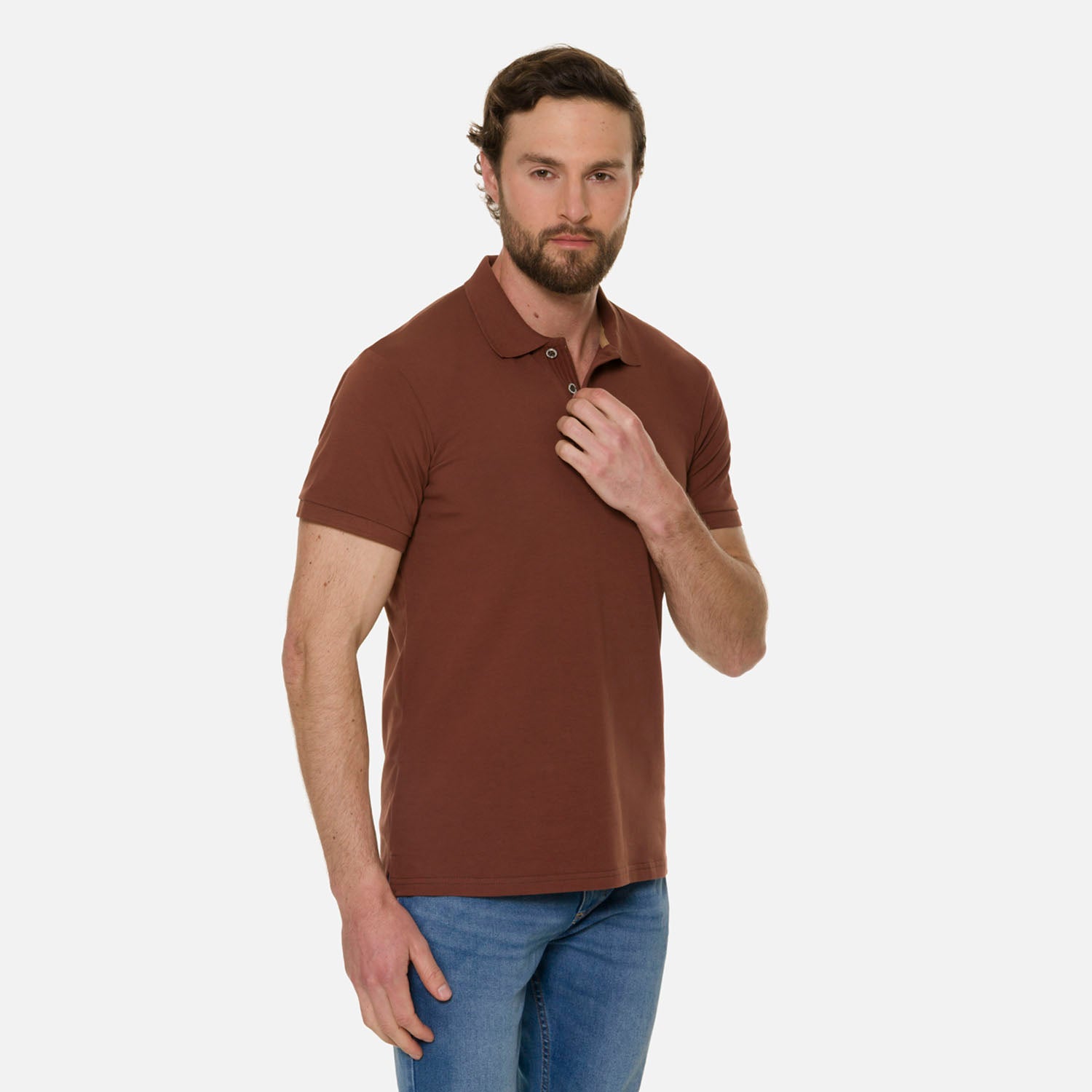 POLO MANGA CORTA COLOR BRUNETTE