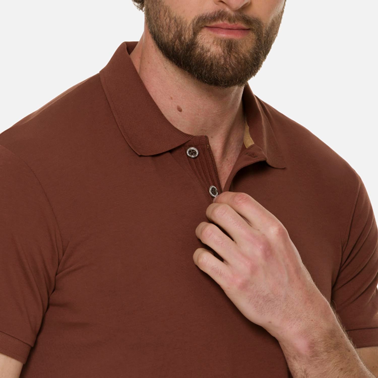 POLO MANGA CORTA COLOR BRUNETTE