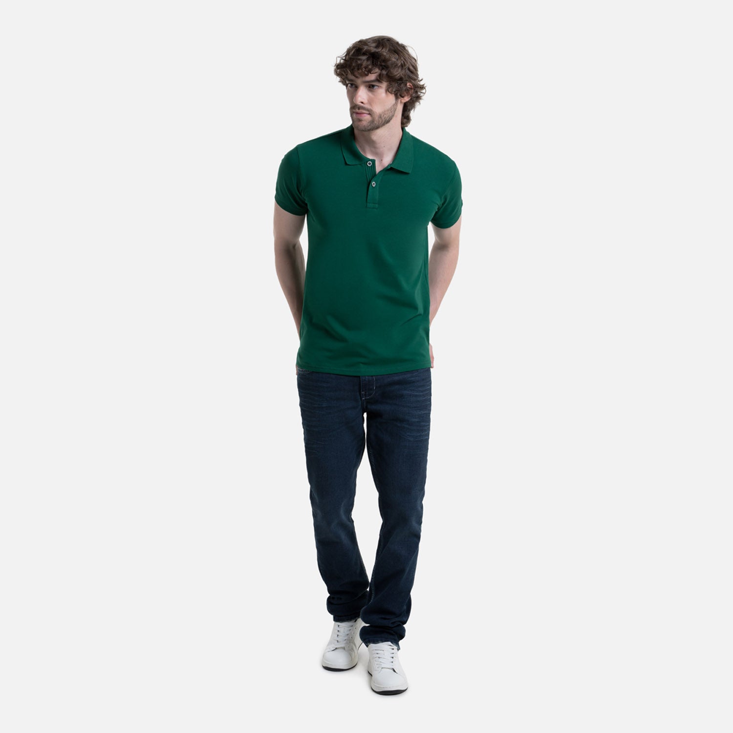 POLO MANGA CORTA COLOR VERDE PRADERA