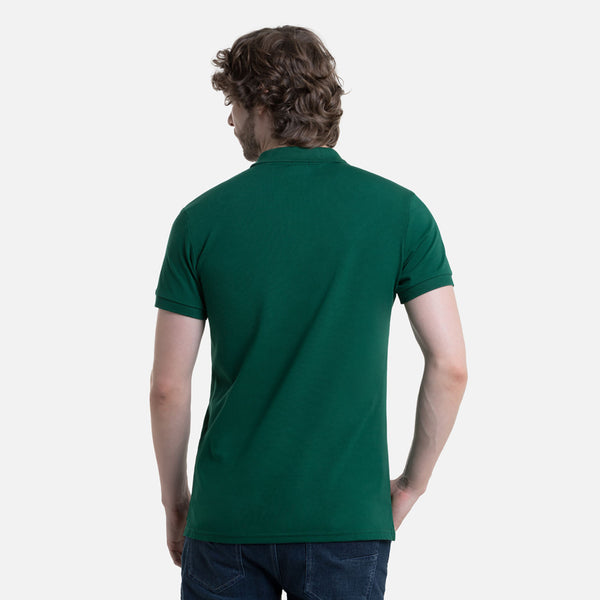 POLO MANGA CORTA COLOR VERDE PRADERA