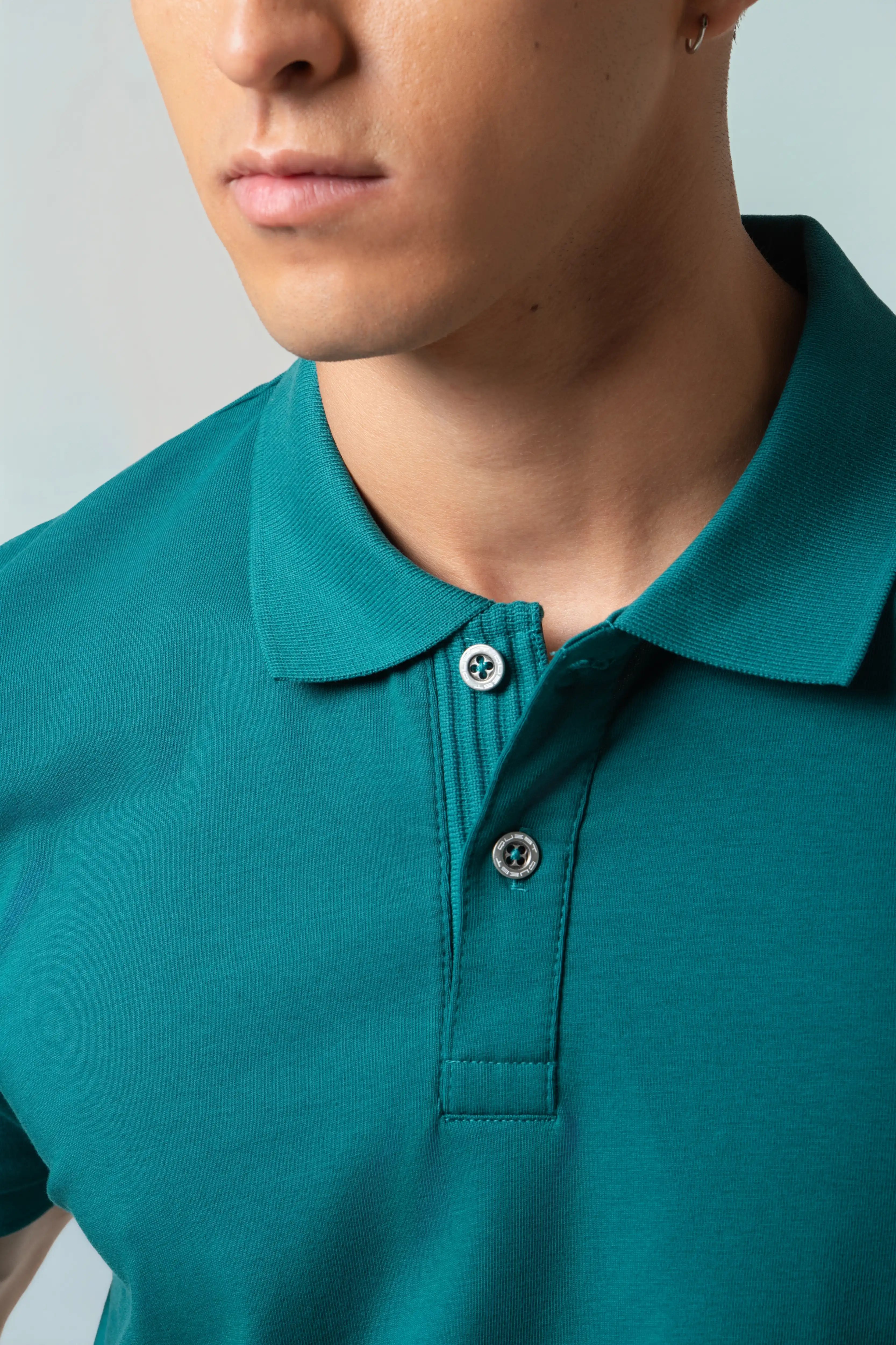 POLO MANGA CORTA COLOR VERDE TORMENTA