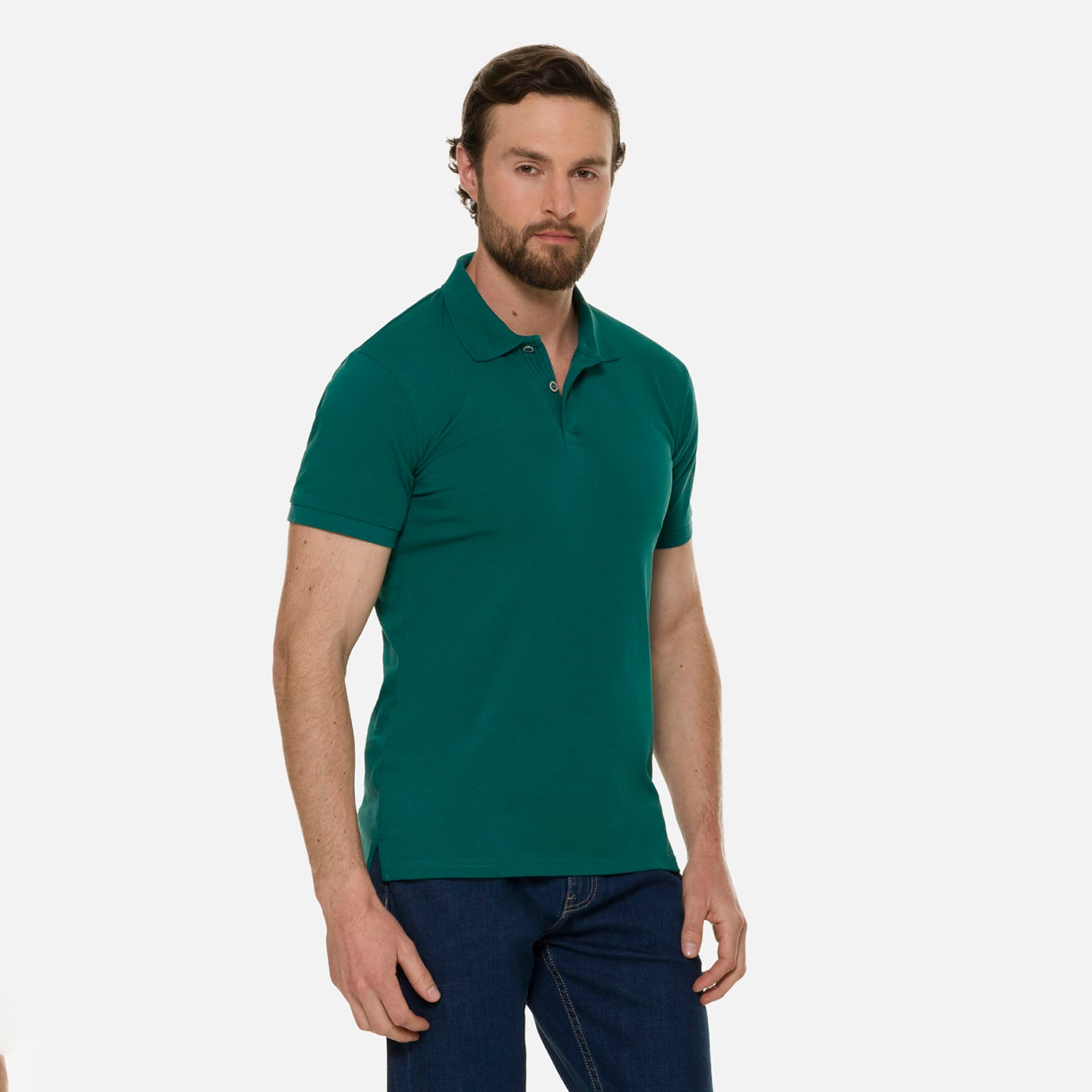 POLO MANGA CORTA COLOR VERDE TORMENTA
