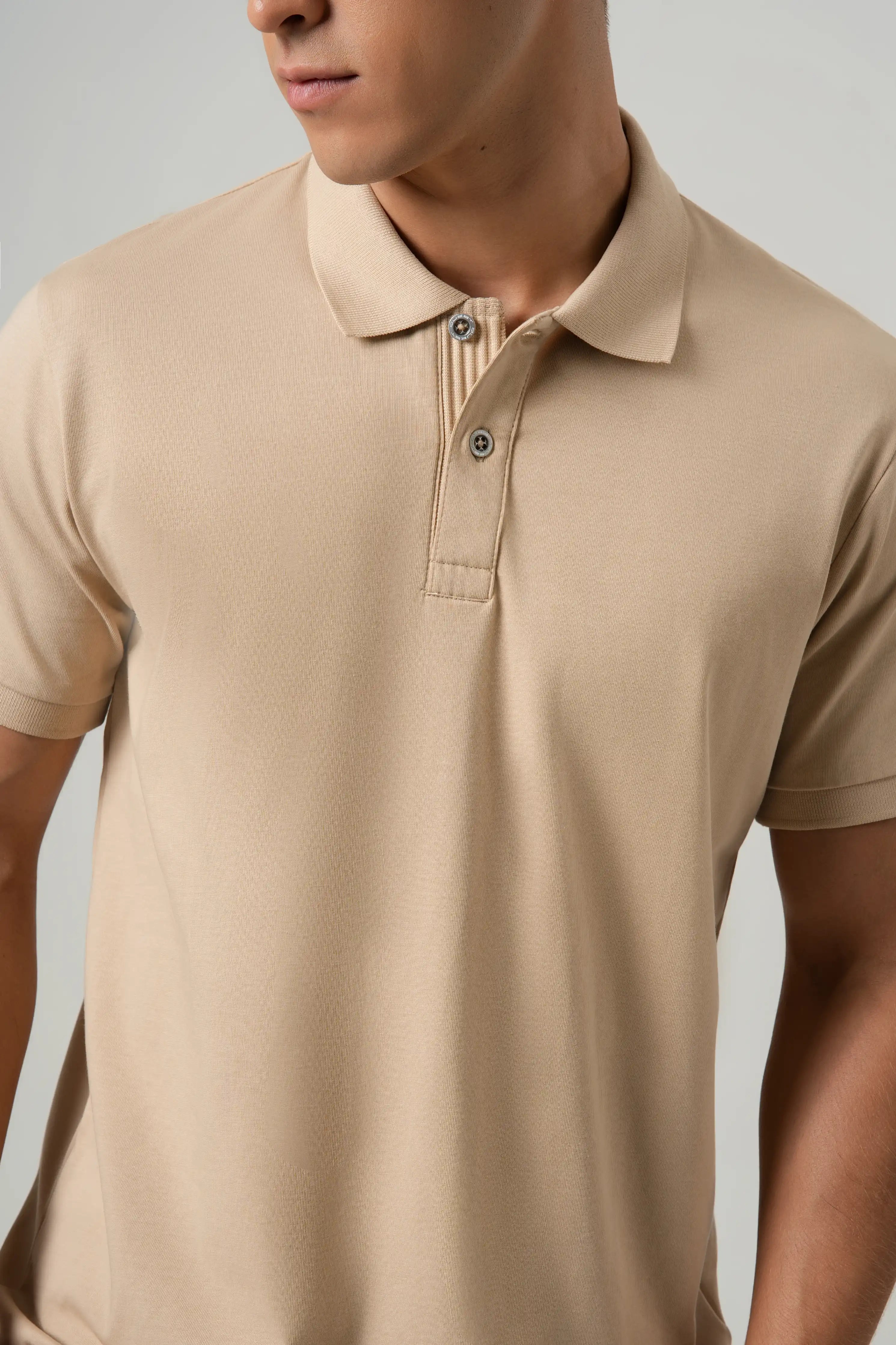 POLO MANGA CORTA COLOR SAFARI