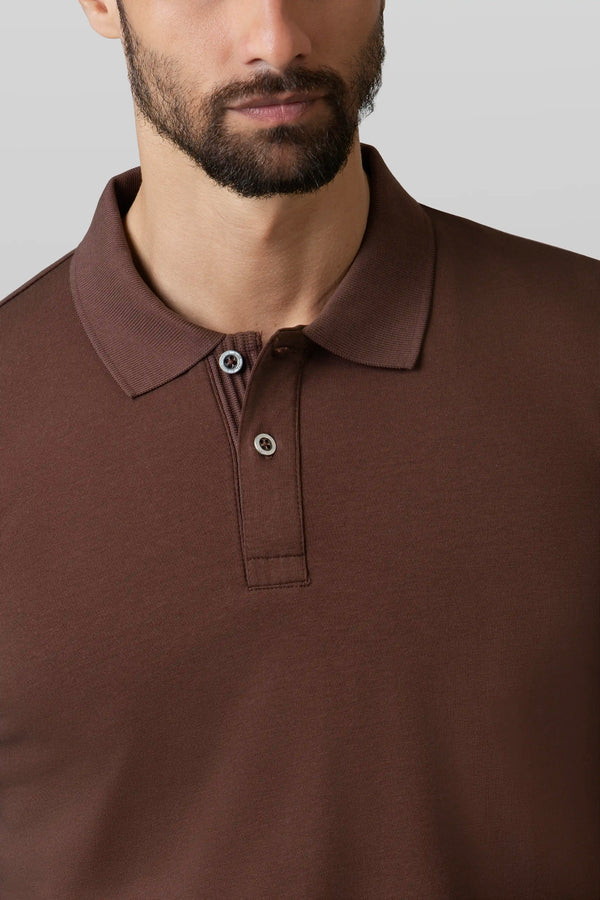 POLO MANGA CORTA COLOR SHAVED CHOCOLATE