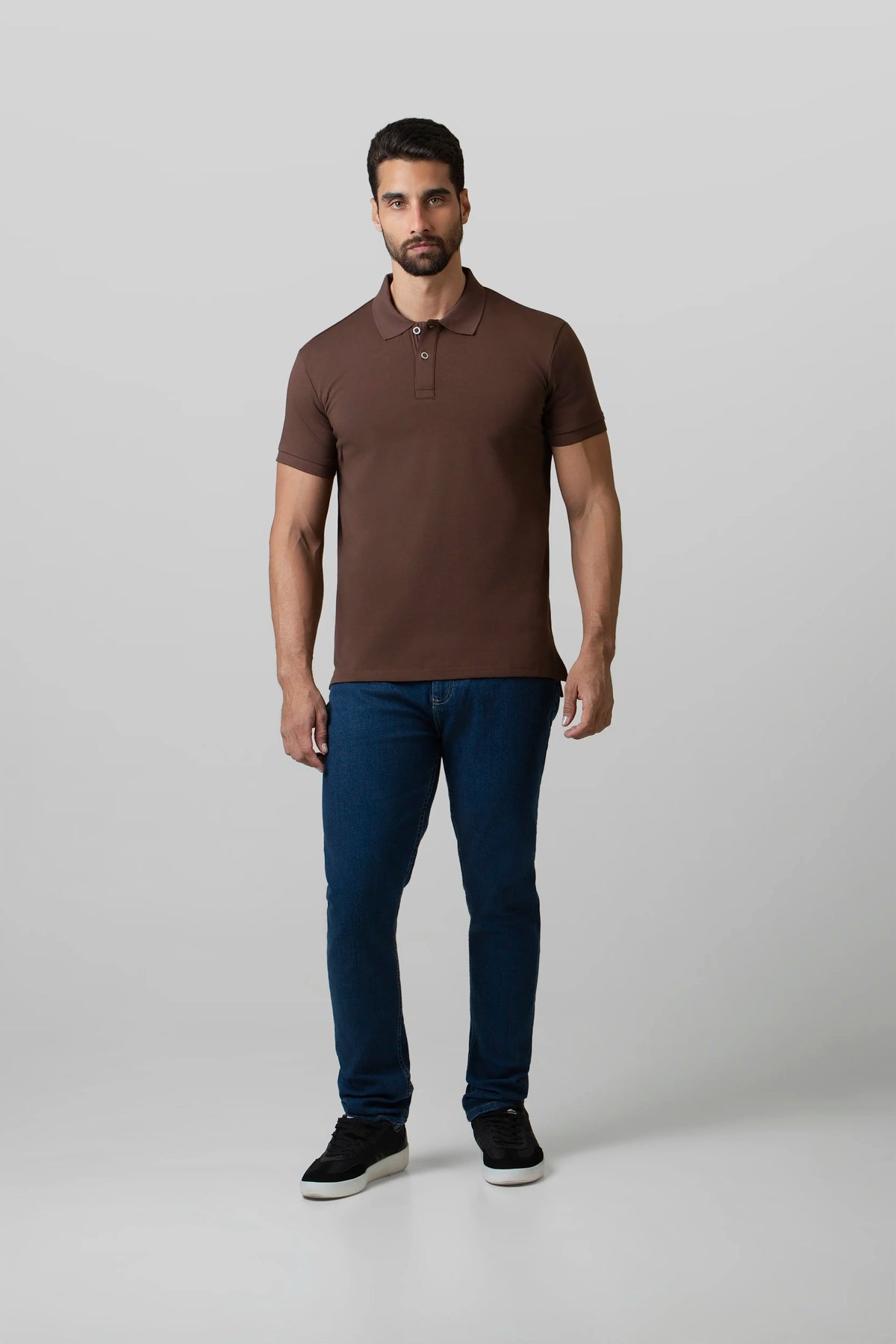 POLO MANGA CORTA COLOR SHAVED CHOCOLATE