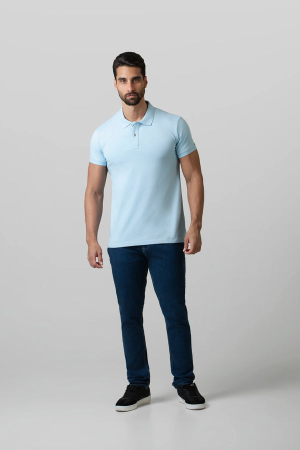 POLO MANGA CORTA COLOR CLEAR SKY
