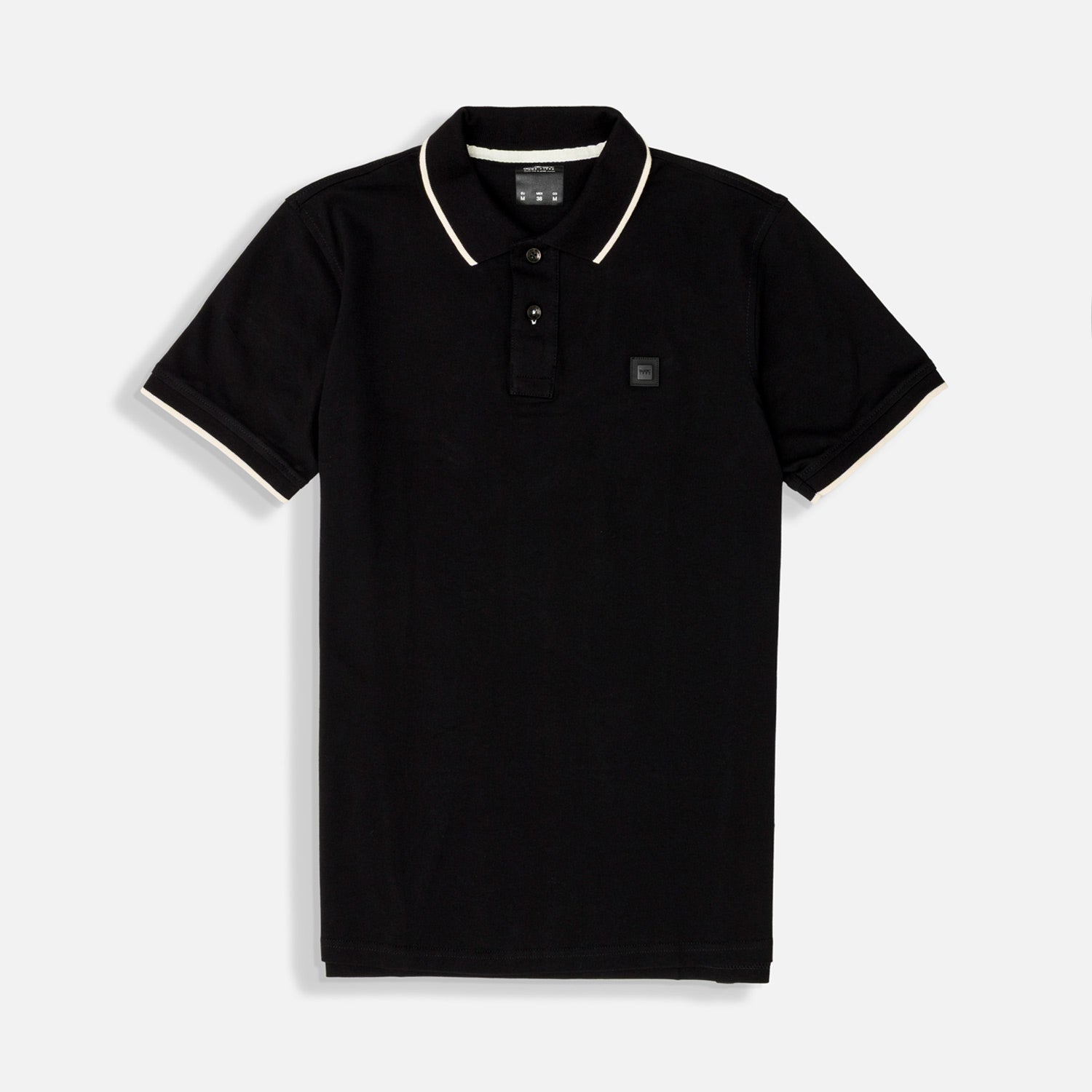 POLO TIPPING COLOR NEGRO-IVORY MARFIL