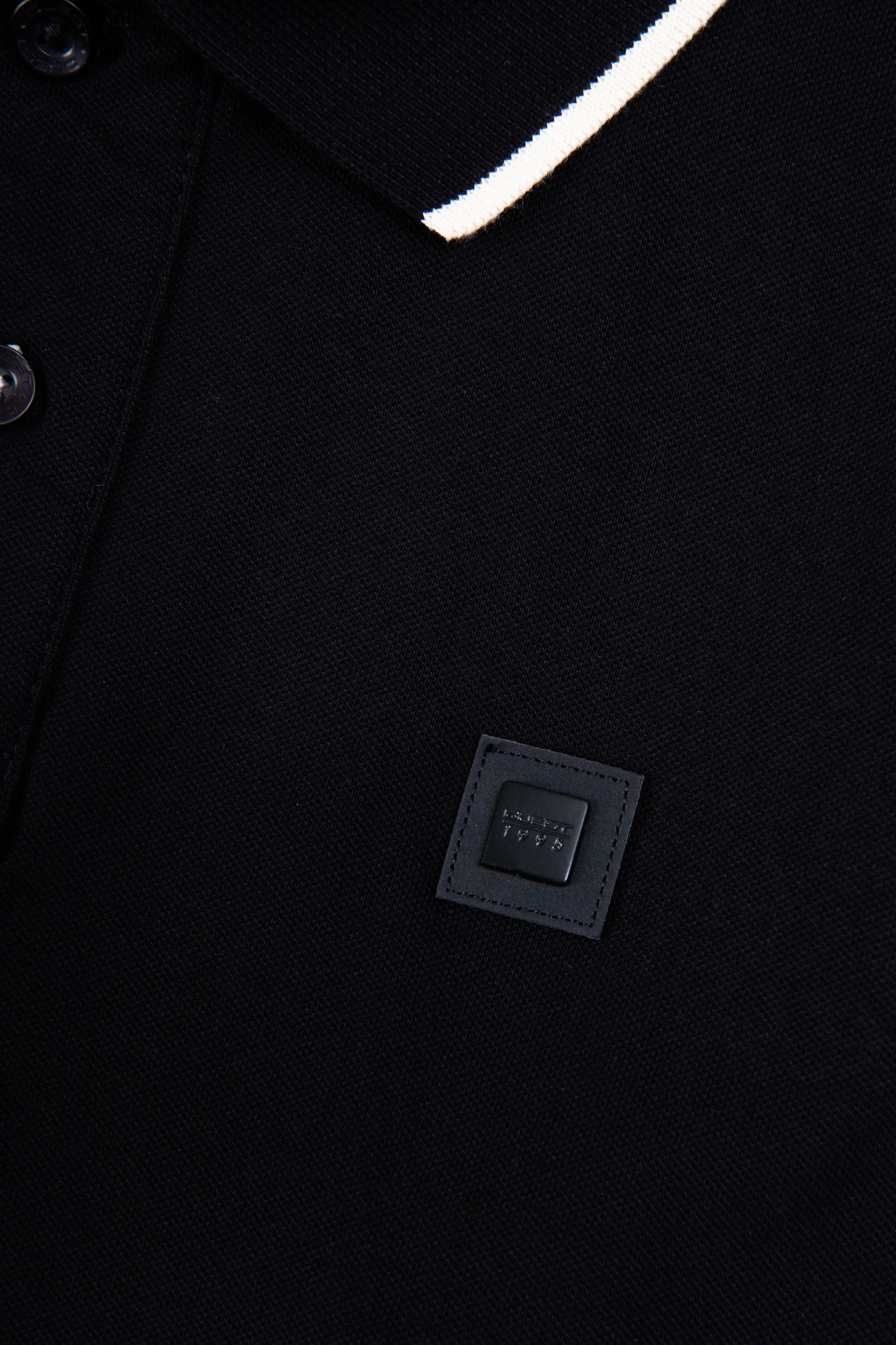 POLO TIPPING COLOR NEGRO-IVORY MARFIL