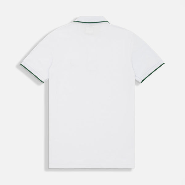 POLO TIPPING COLOR BLANCO-VERDE PRADERA