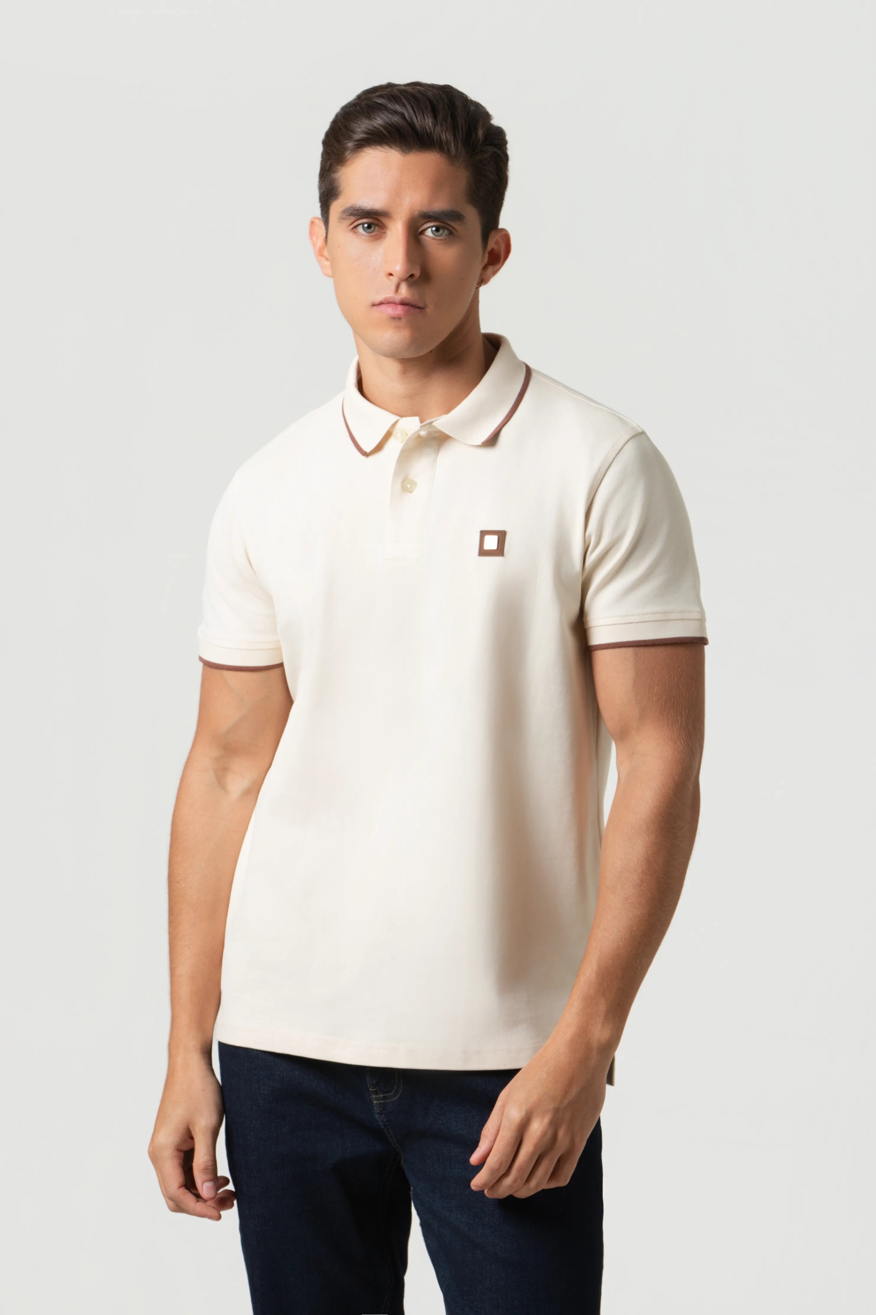 POLO TIPPING COLOR IVORY MARFIL-BRUNETTE