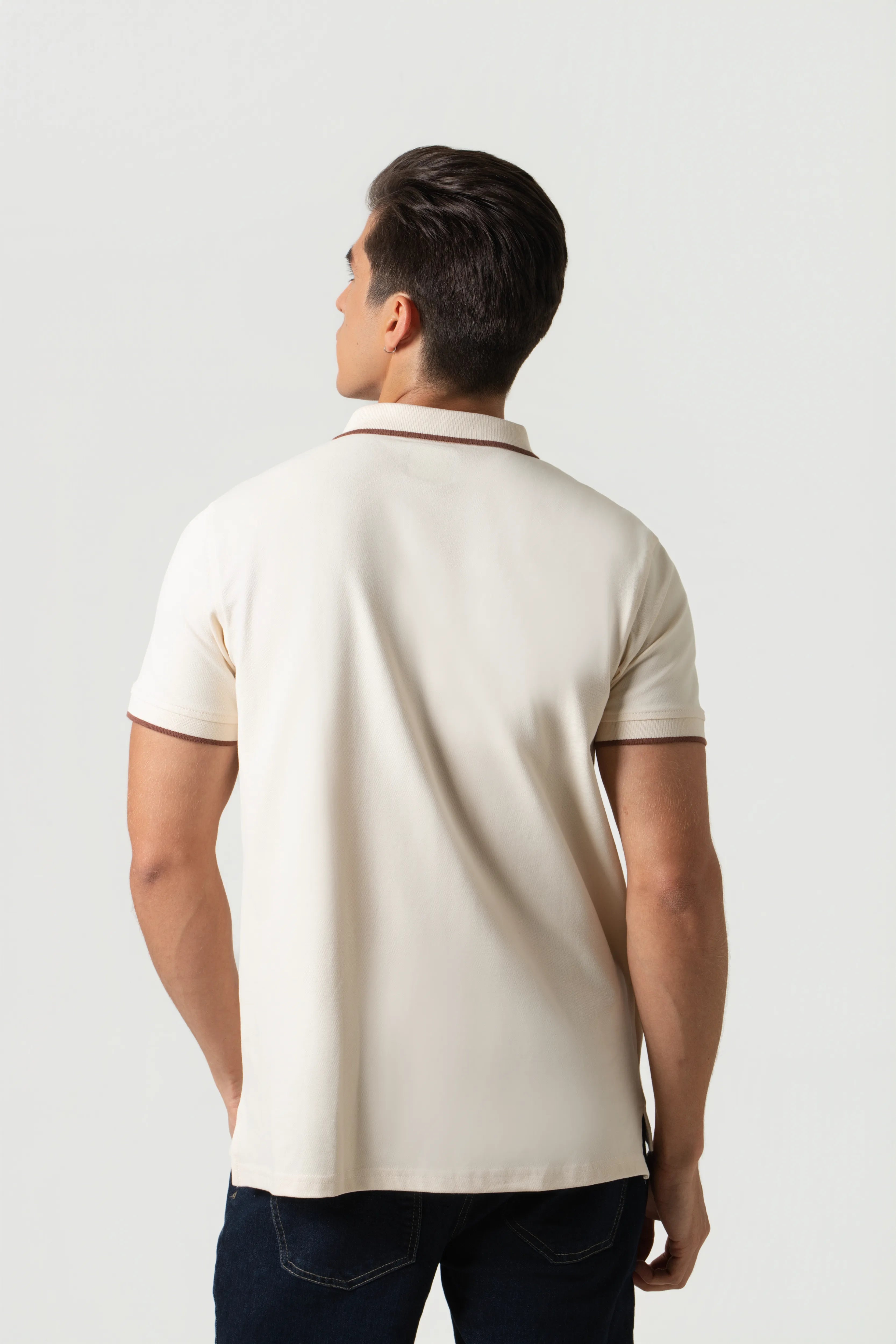 POLO TIPPING COLOR IVORY MARFIL-BRUNETTE